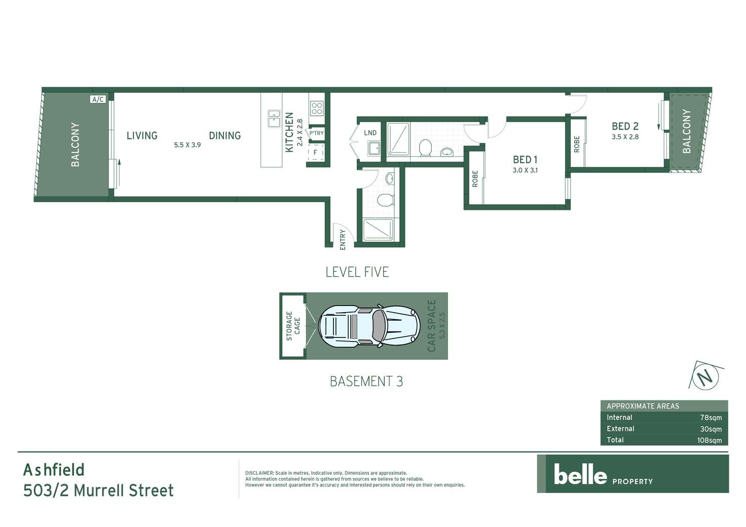 Floorplan of Homely apartment listing, 503/2 Murrell Street, Ashfield NSW 2131