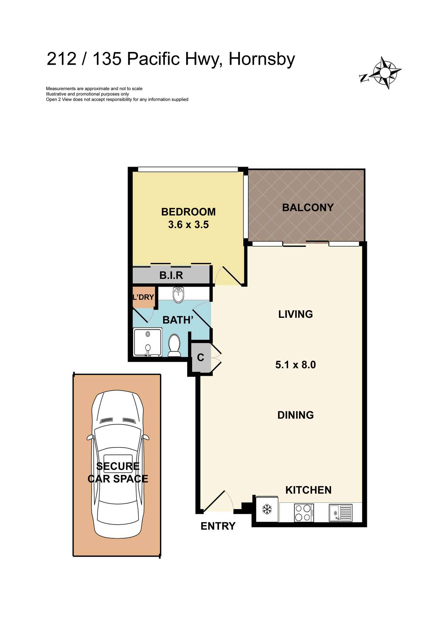 Floorplan of Homely apartment listing, 212/135 Pacific Highway, Hornsby NSW 2077