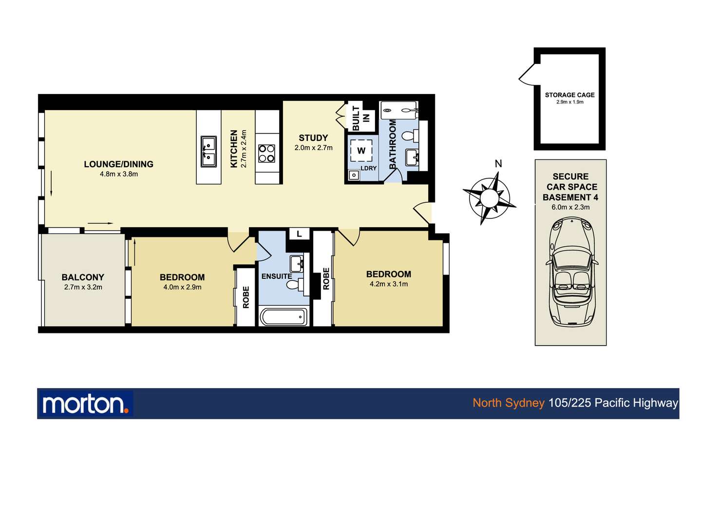 Floorplan of Homely apartment listing, 105/225 Pacific Highway, North Sydney NSW 2060
