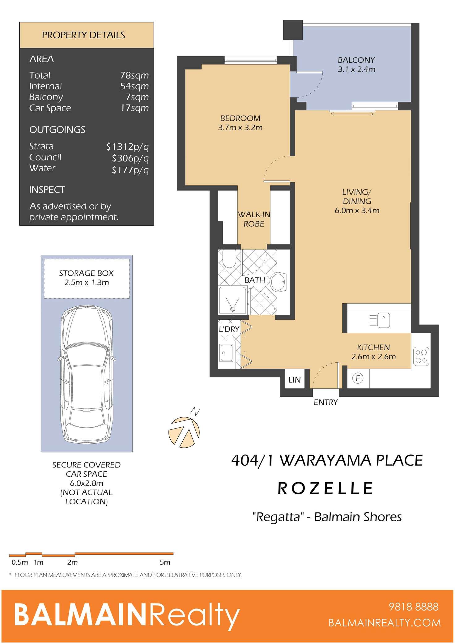 Floorplan of Homely apartment listing, Level 4/1 Warayama Place, Rozelle NSW 2039