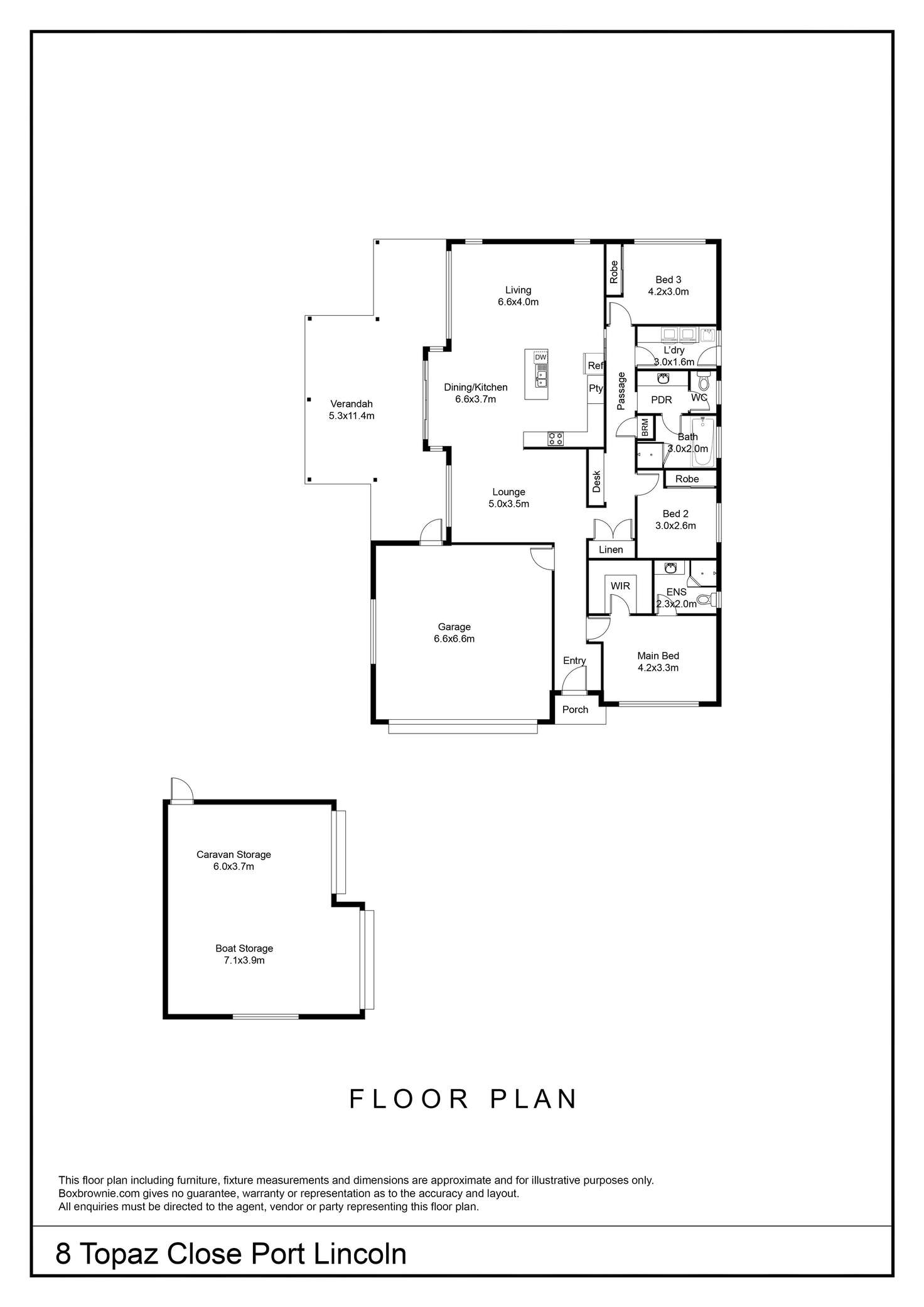 Floorplan of Homely house listing, 8 Topaz Close, Port Lincoln SA 5606