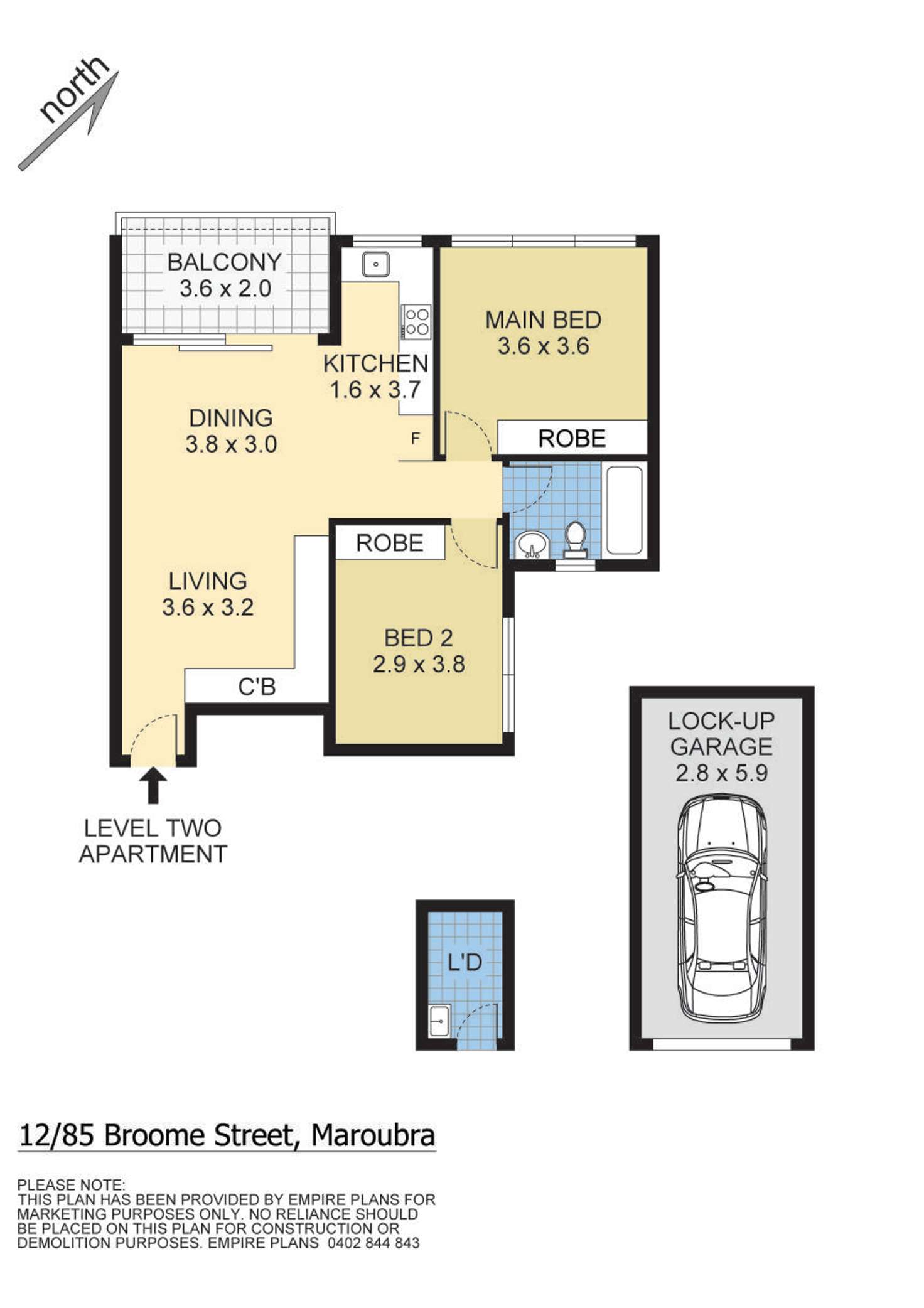 Floorplan of Homely apartment listing, 12/85 Broome Street, Maroubra NSW 2035
