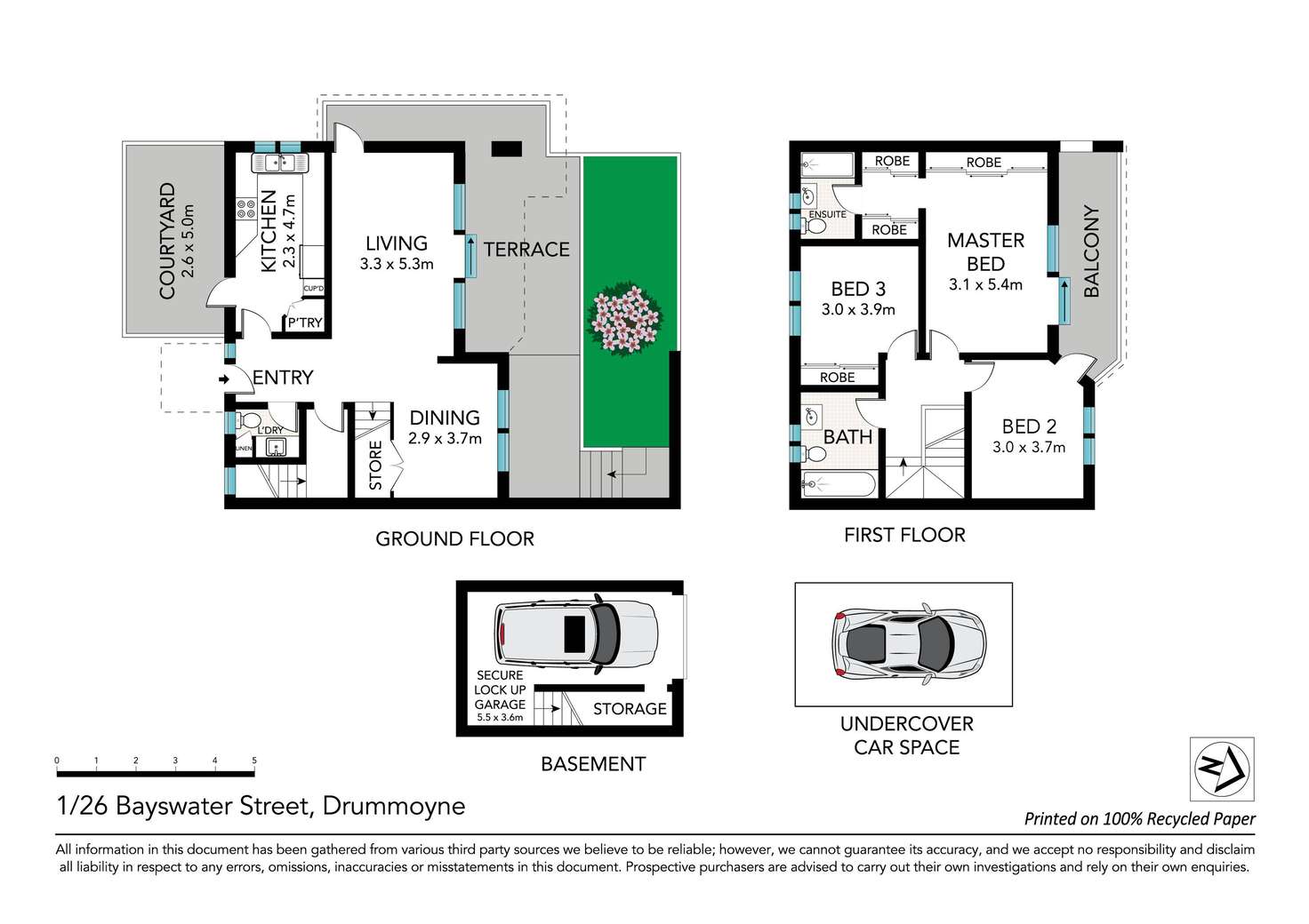 Floorplan of Homely townhouse listing, 1/26 Bayswater Street, Drummoyne NSW 2047