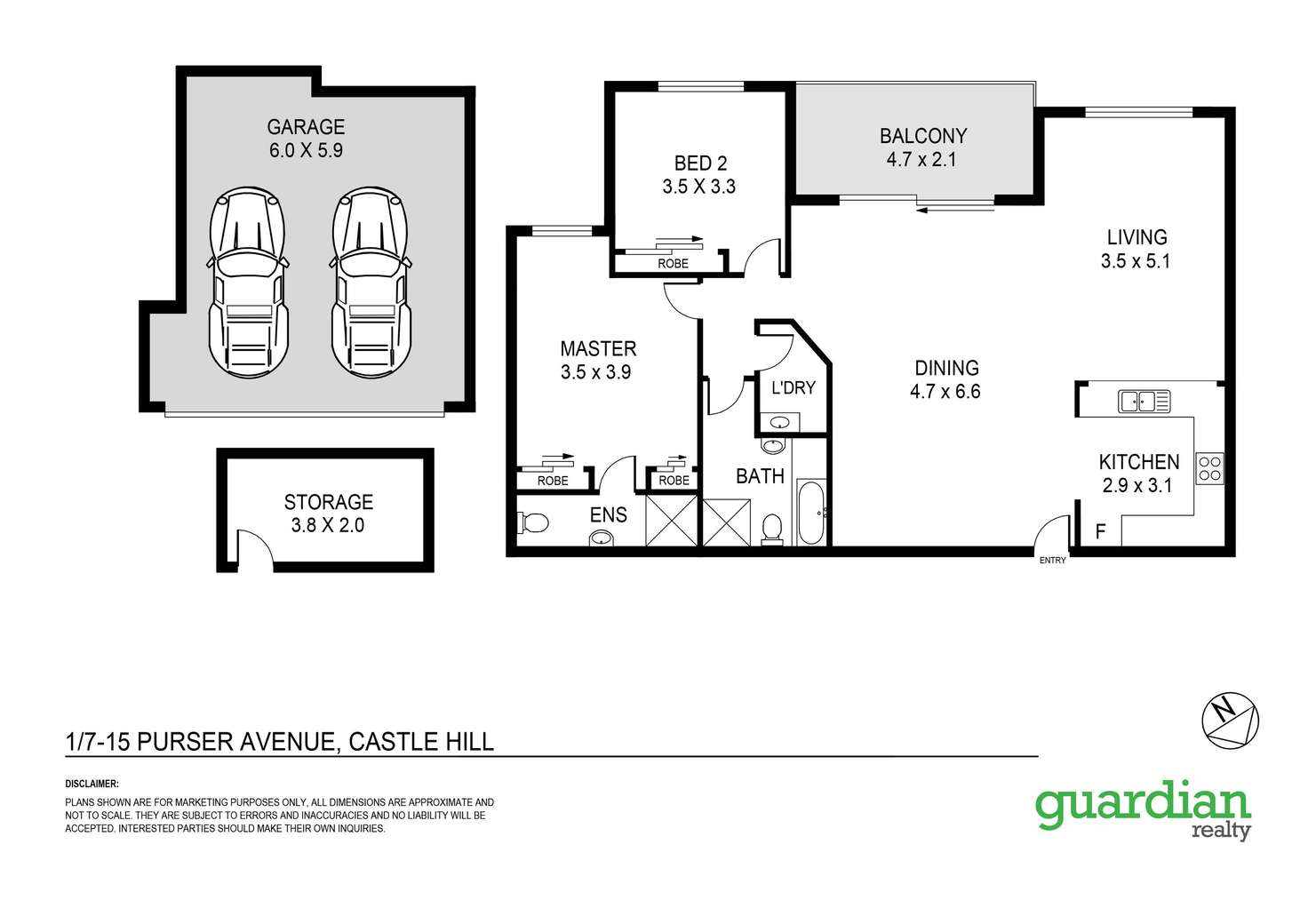 Floorplan of Homely unit listing, 1/7-15 Purser Avenue, Castle Hill NSW 2154