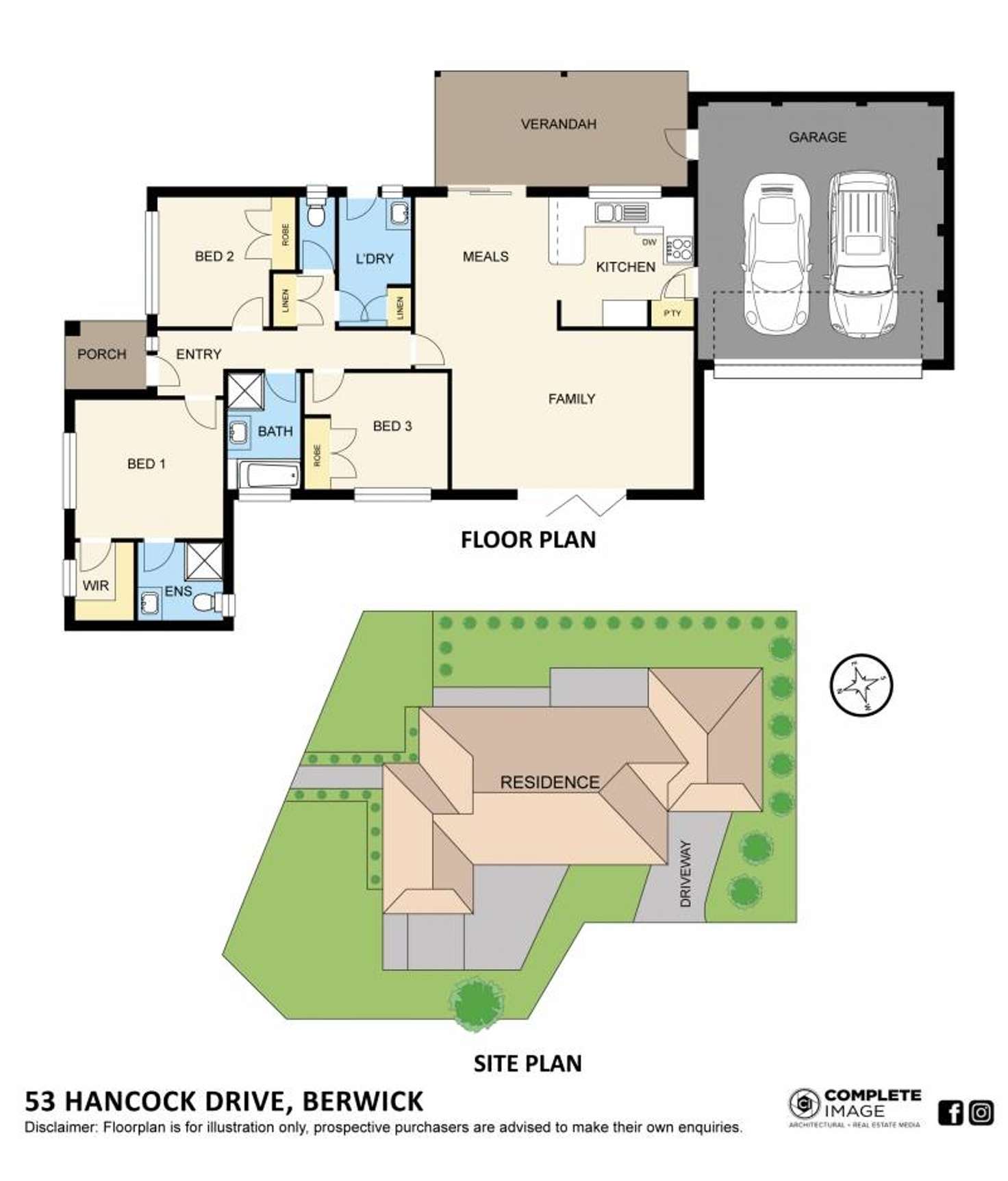 Floorplan of Homely house listing, 53 Hancock Drive, Berwick VIC 3806