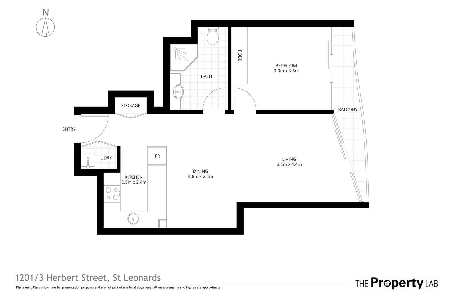 Floorplan of Homely apartment listing, 1201/3 Herbert Street, St Leonards NSW 2065