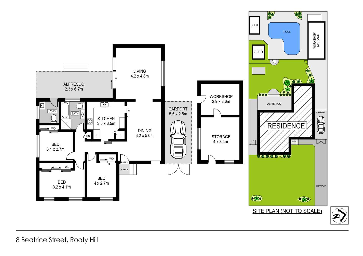 Floorplan of Homely house listing, 8 Beatrice Street, Rooty Hill NSW 2766