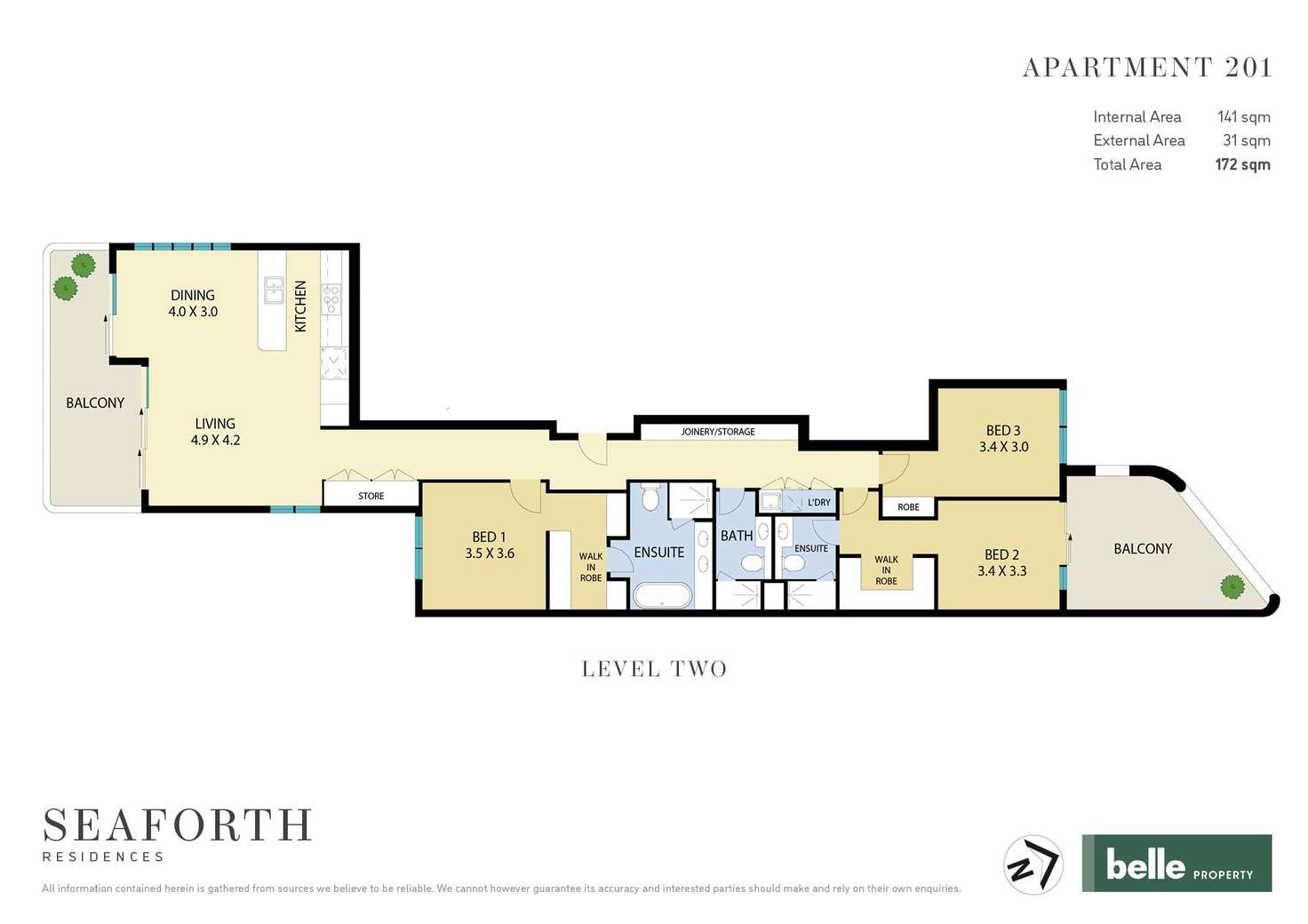 Floorplan of Homely apartment listing, 201/575 Sydney Road, Seaforth NSW 2092