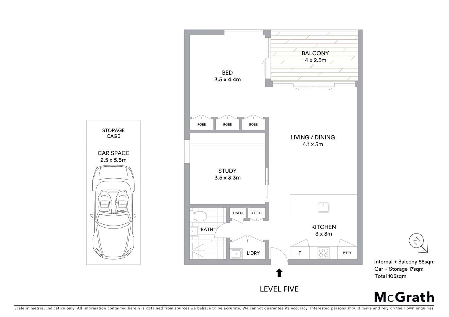 Floorplan of Homely unit listing, 506W/261 Morrison Road, Ryde NSW 2112