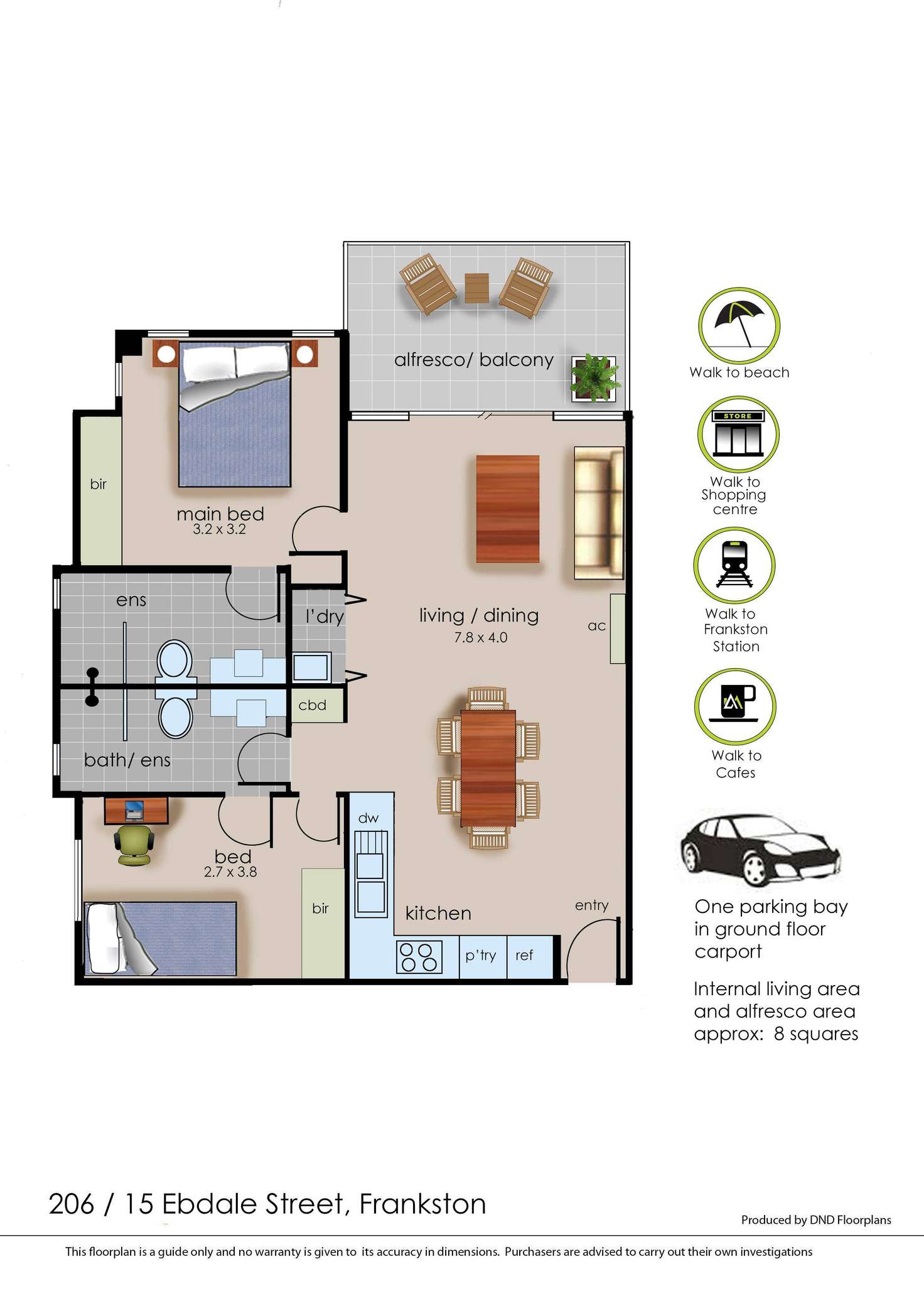 Floorplan of Homely apartment listing, 206/15 Ebdale Street, Frankston VIC 3199