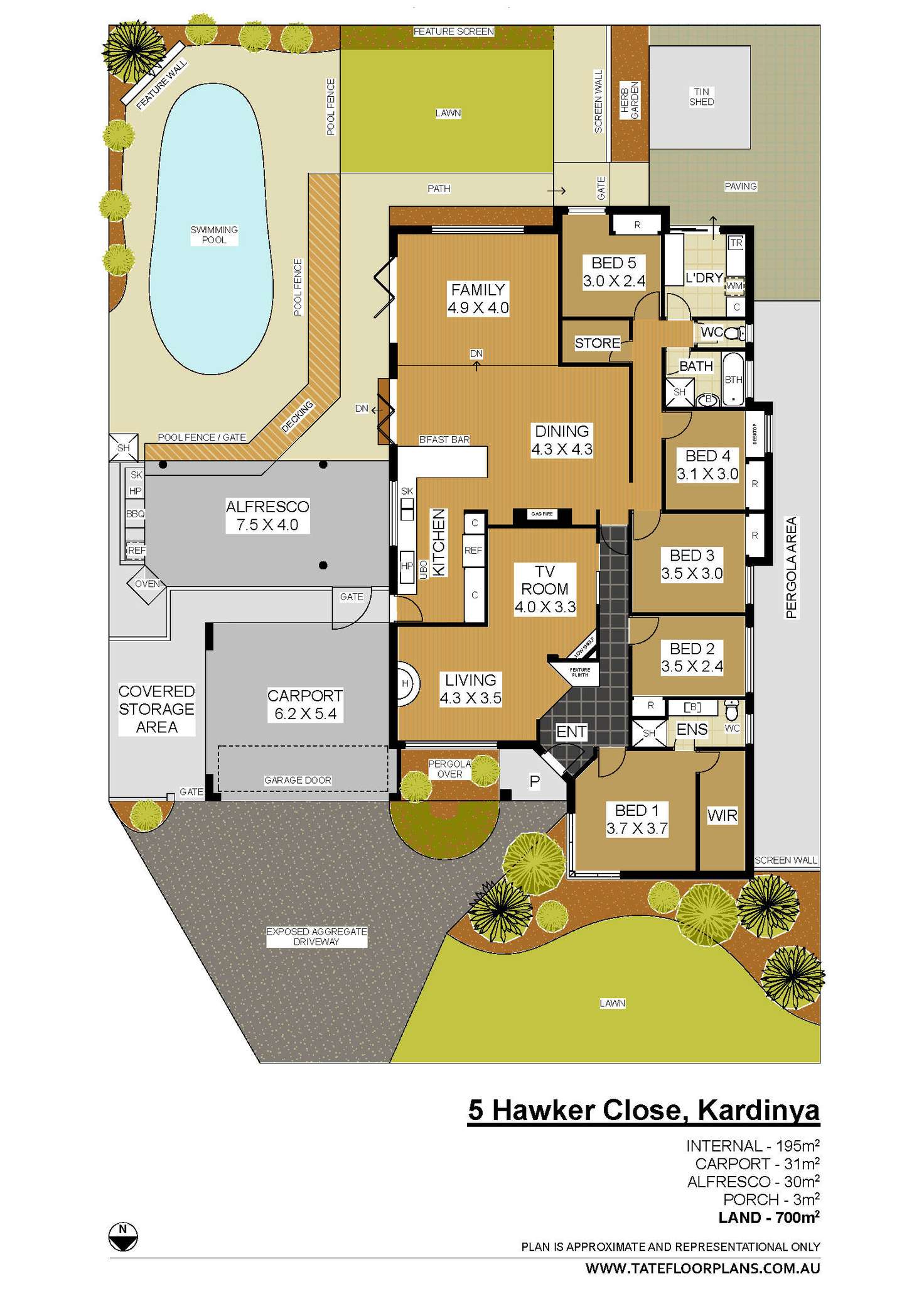 Floorplan of Homely house listing, 5 Hawker Close, Kardinya WA 6163