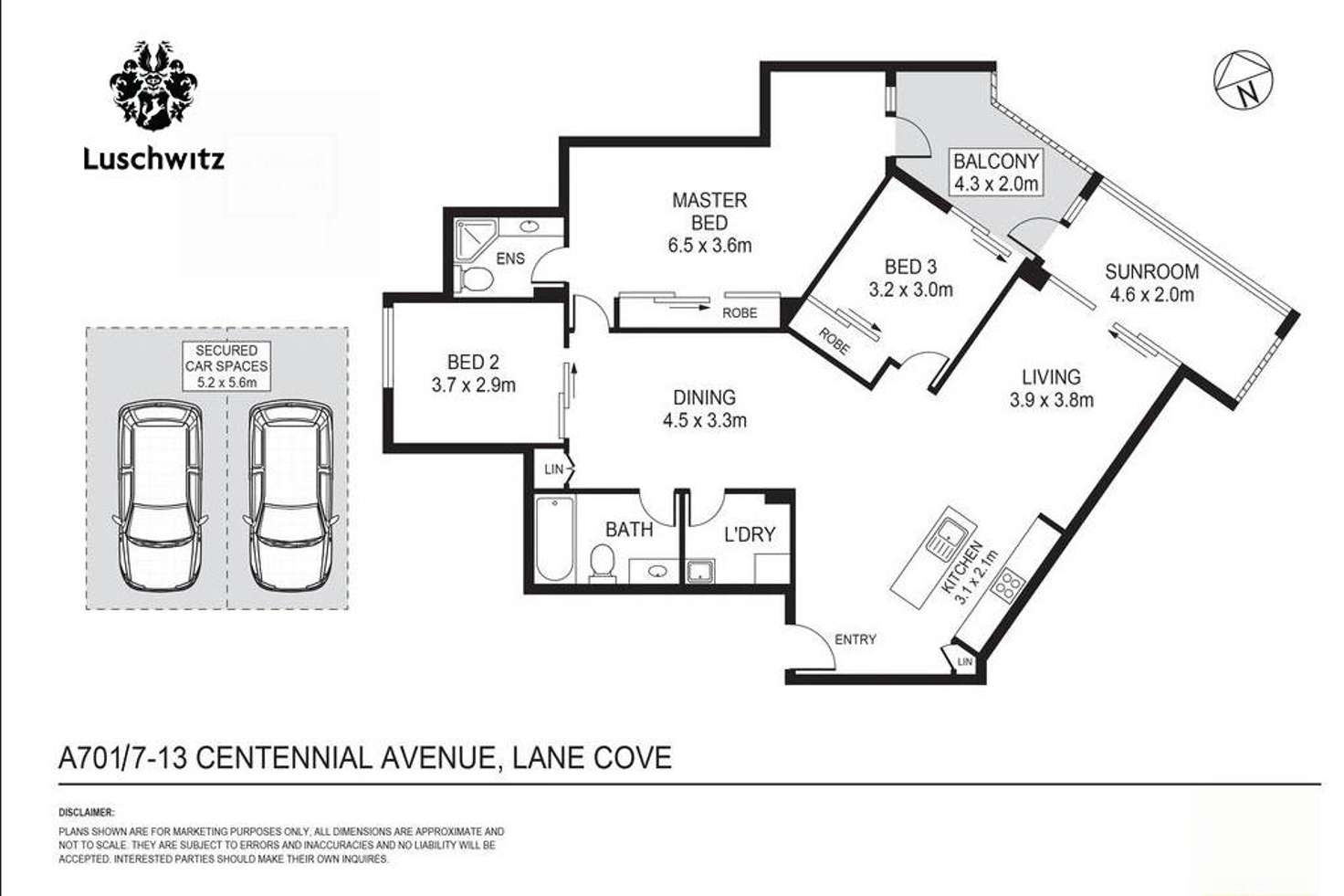 Floorplan of Homely apartment listing, A701/7-13 Centennial Avenue, Lane Cove NSW 2066