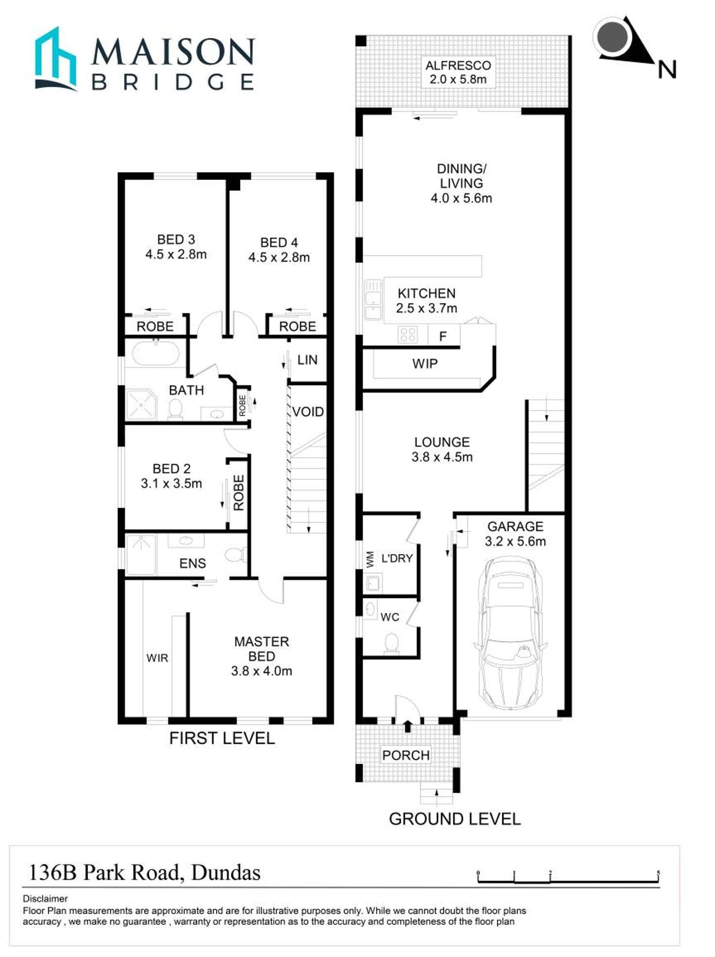 Floorplan of Homely semiDetached listing, 136B Park Road, Dundas NSW 2117