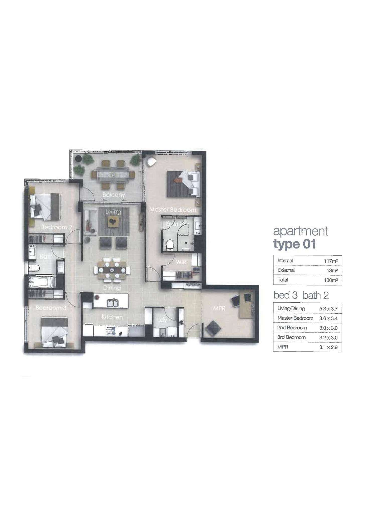 Floorplan of Homely apartment listing, 3501/126 Parkside Circuit, Hamilton QLD 4007