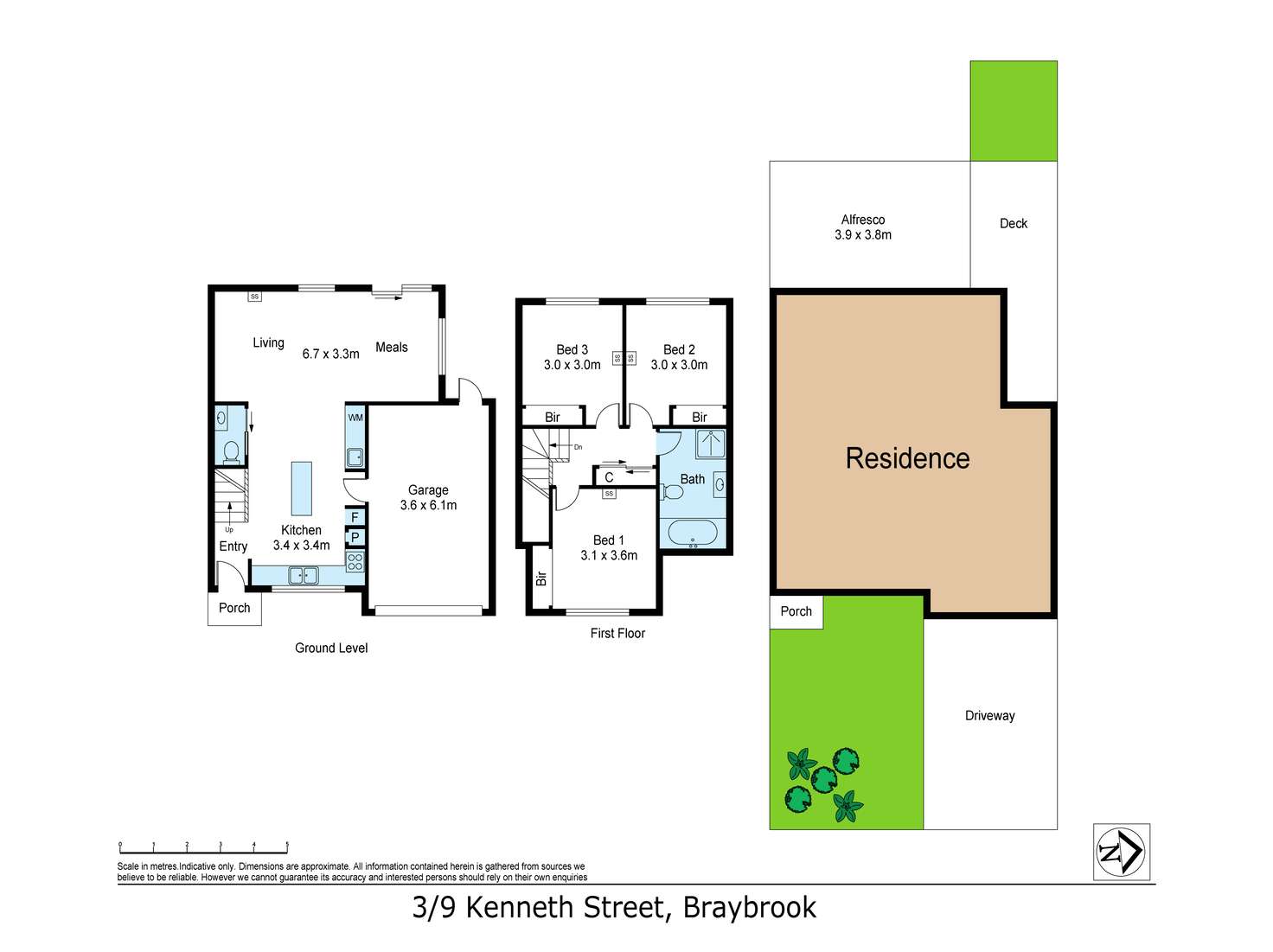 Floorplan of Homely townhouse listing, 3/9 Kenneth Street, Braybrook VIC 3019