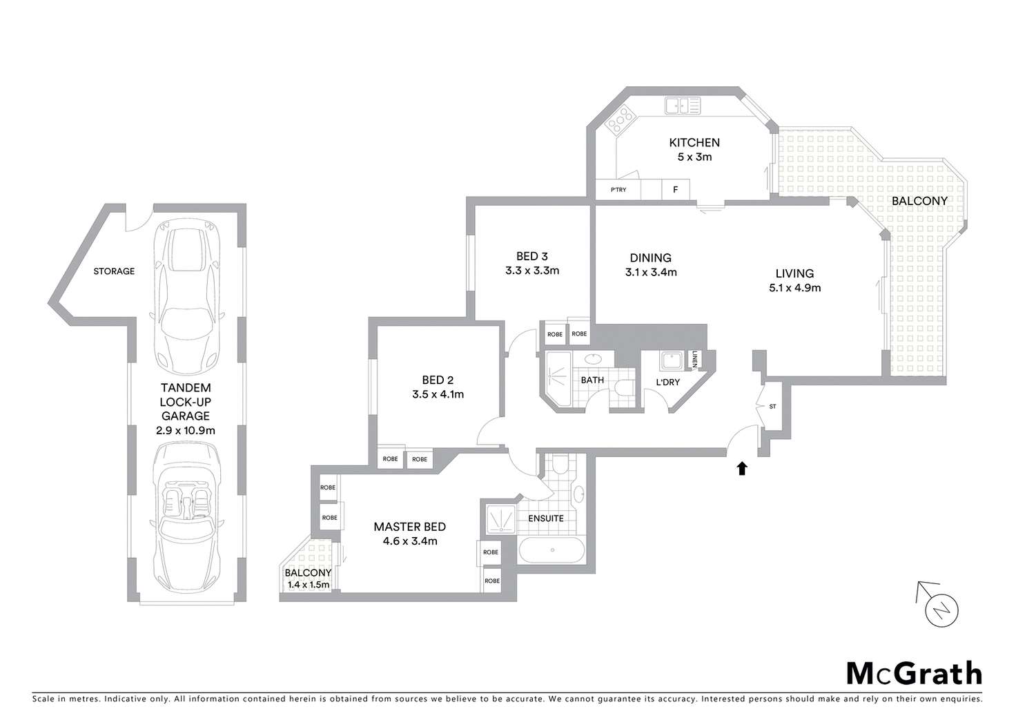 Floorplan of Homely unit listing, 13/93 Ridge Street, North Sydney NSW 2060