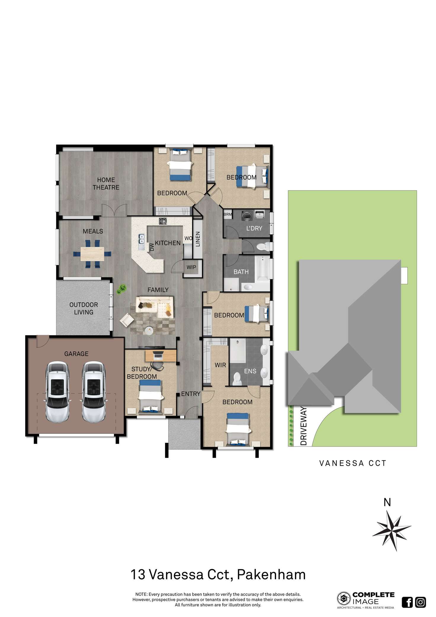 Floorplan of Homely house listing, 13 Vanessa Circuit, Pakenham VIC 3810