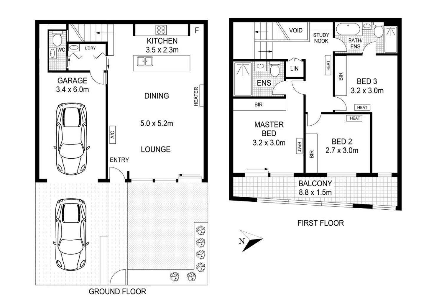 Floorplan of Homely townhouse listing, 173 David Drive, Sunshine West VIC 3020