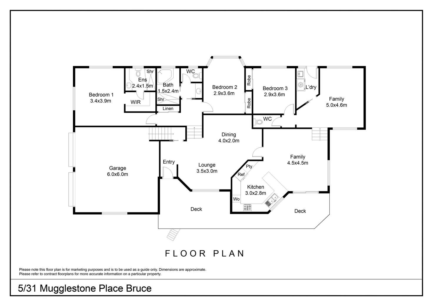 Floorplan of Homely townhouse listing, 5/31 Mugglestone Place, Bruce ACT 2617