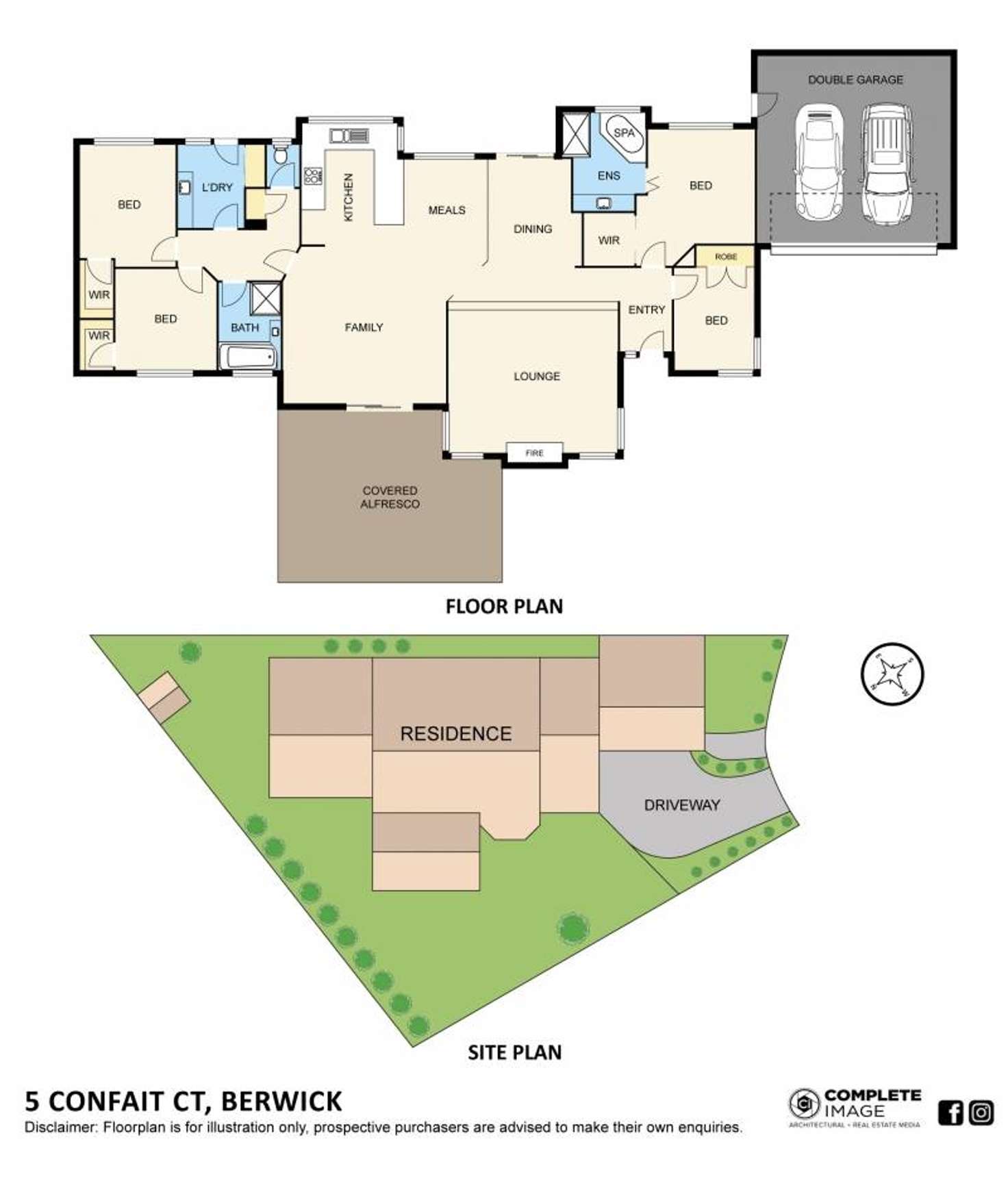 Floorplan of Homely house listing, 5 Confait Court, Berwick VIC 3806