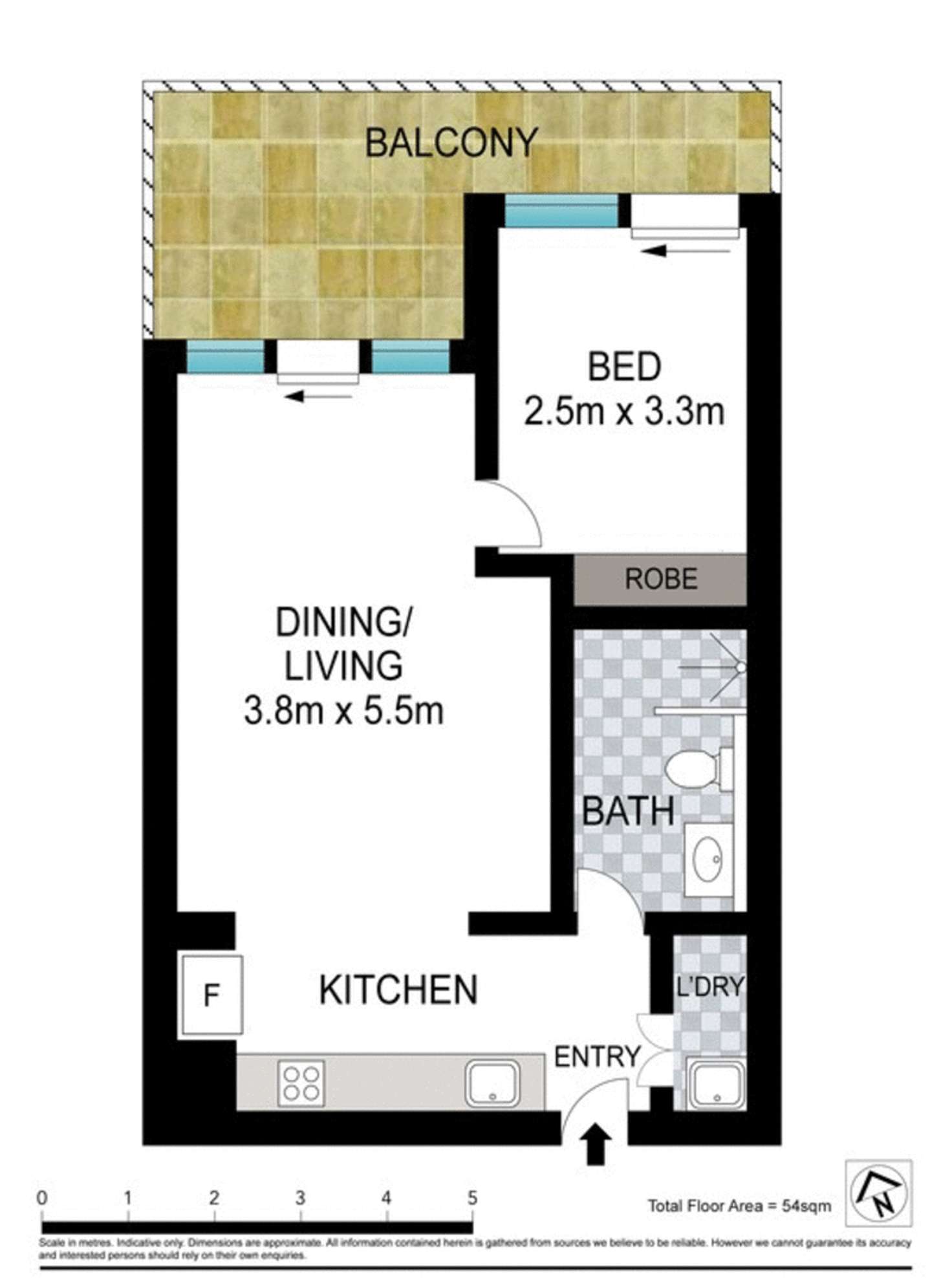 Floorplan of Homely apartment listing, Level 5/524/850 Bourke Street, Waterloo NSW 2017