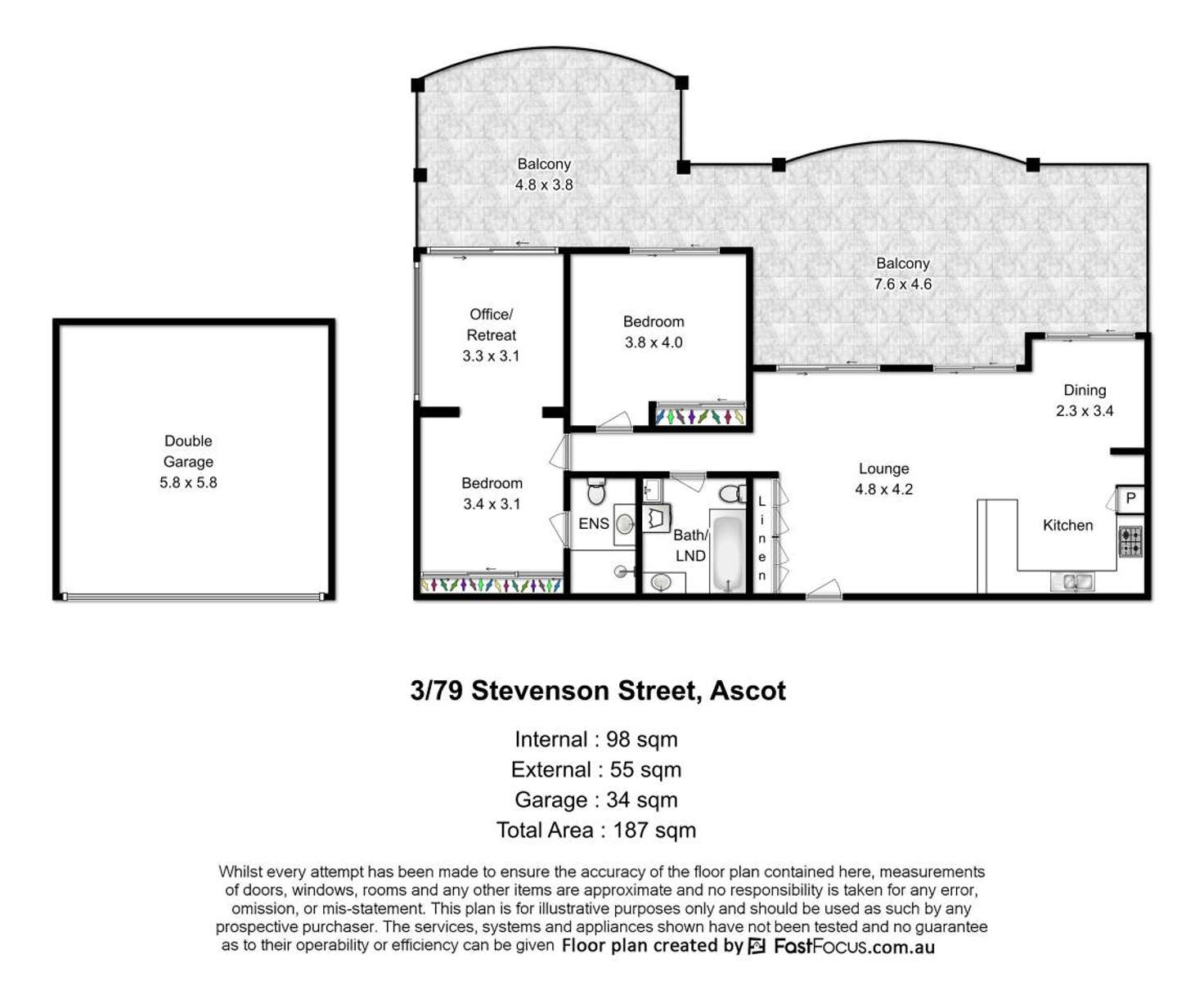 Floorplan of Homely apartment listing, 3/79 Stevenson Street, Ascot QLD 4007