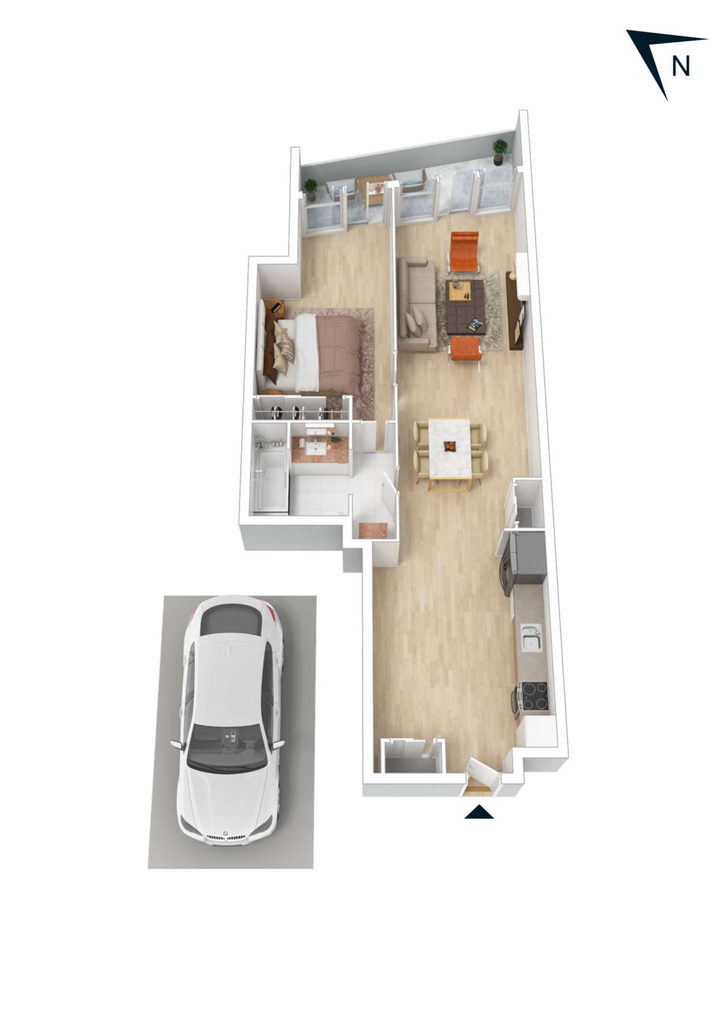 Floorplan of Homely unit listing, 206/54 Nott Street, Port Melbourne VIC 3207