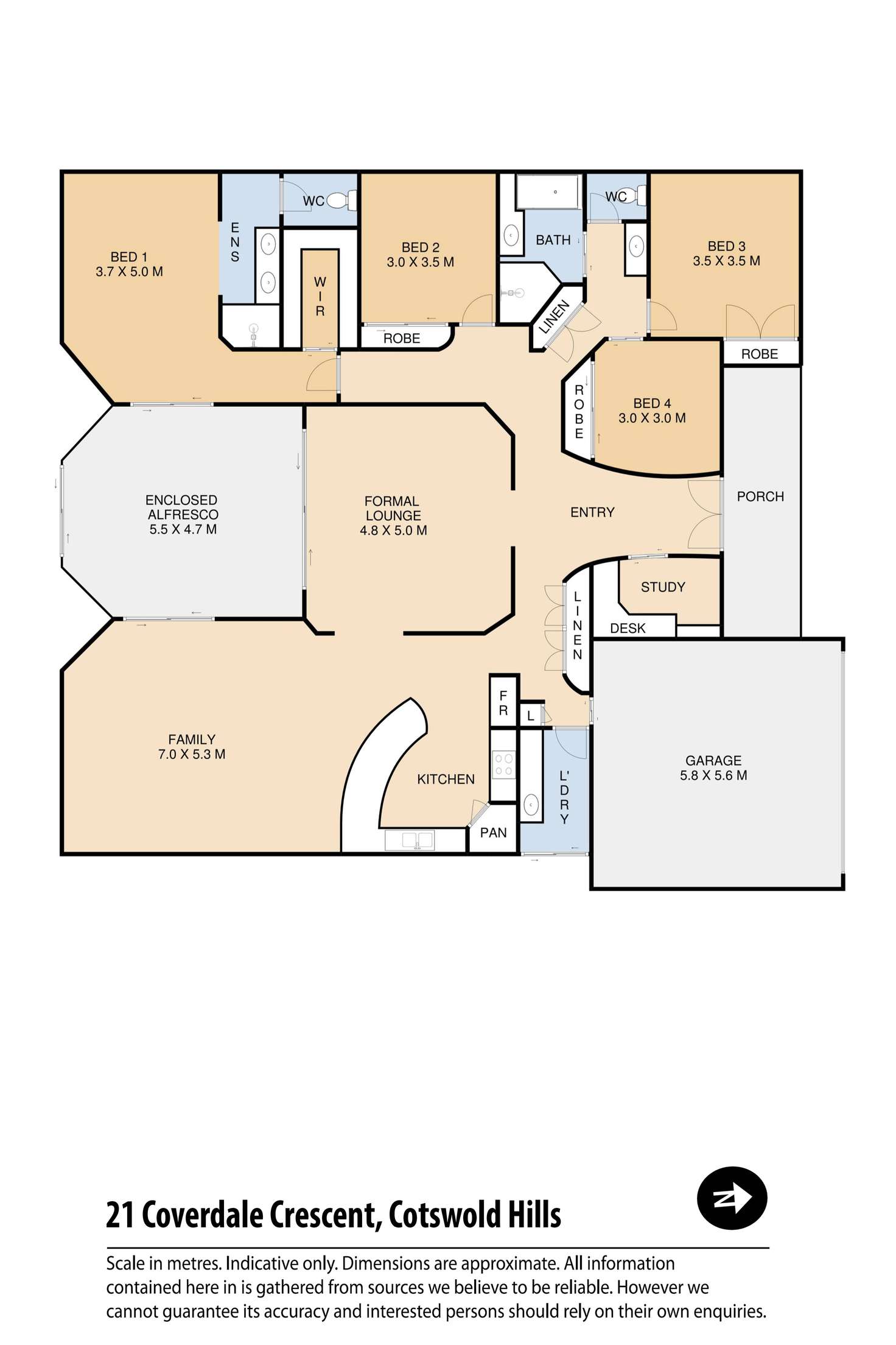 Floorplan of Homely house listing, 21 Coverdale Crescent, Cotswold Hills QLD 4350