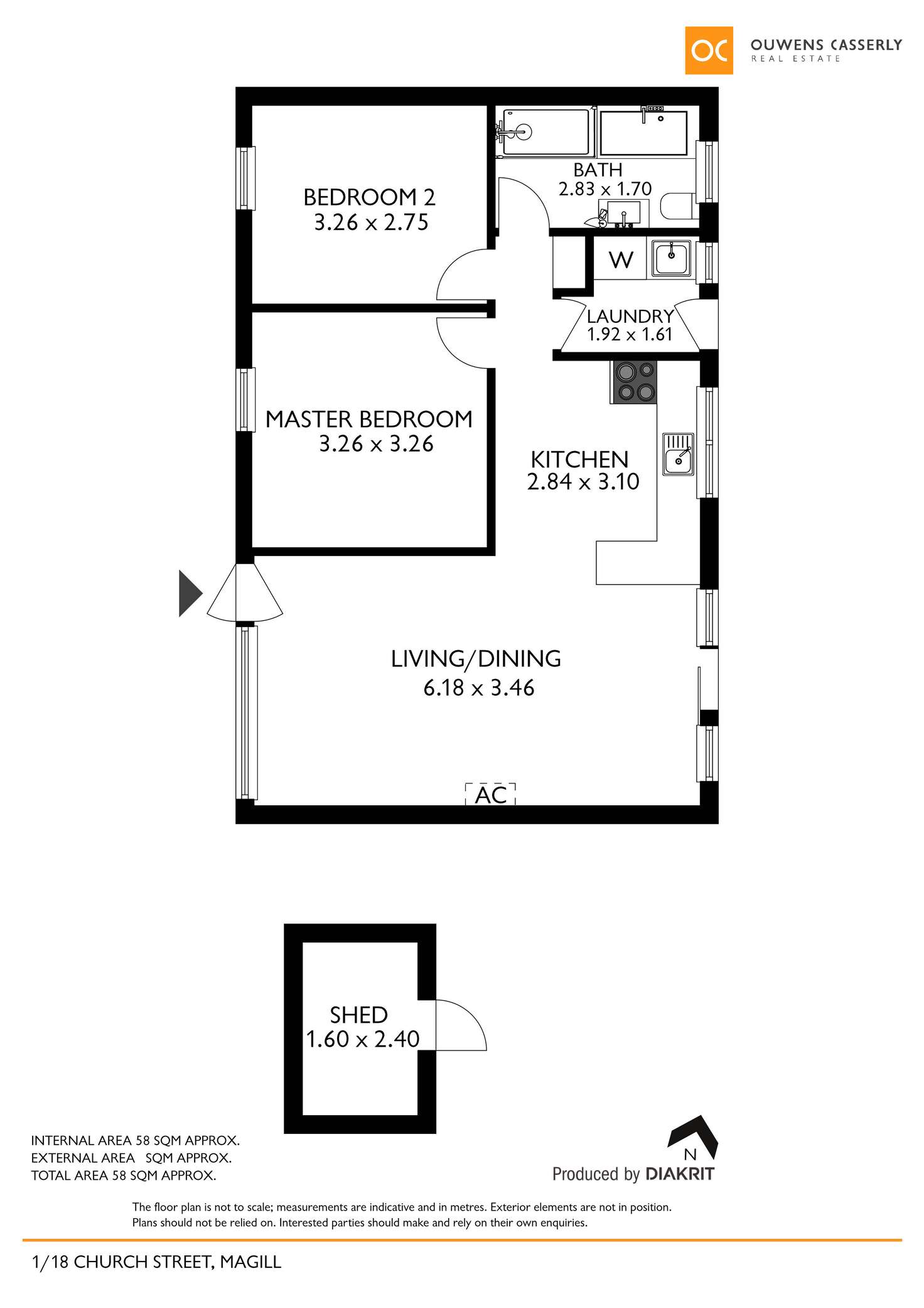 Floorplan of Homely unit listing, 1/18 Church Street, Magill SA 5072
