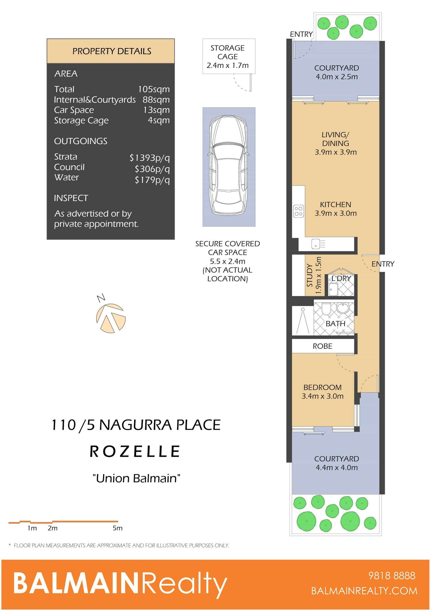 Floorplan of Homely apartment listing, Level G/5 Nagurra Place, Rozelle NSW 2039