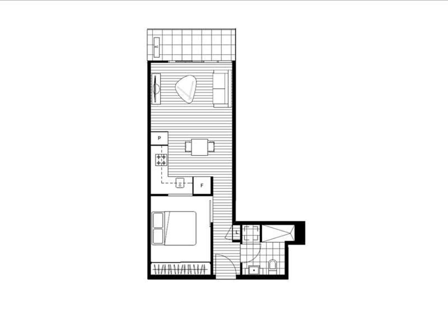 Floorplan of Homely apartment listing, 402/101 Bay Street, Port Melbourne VIC 3207