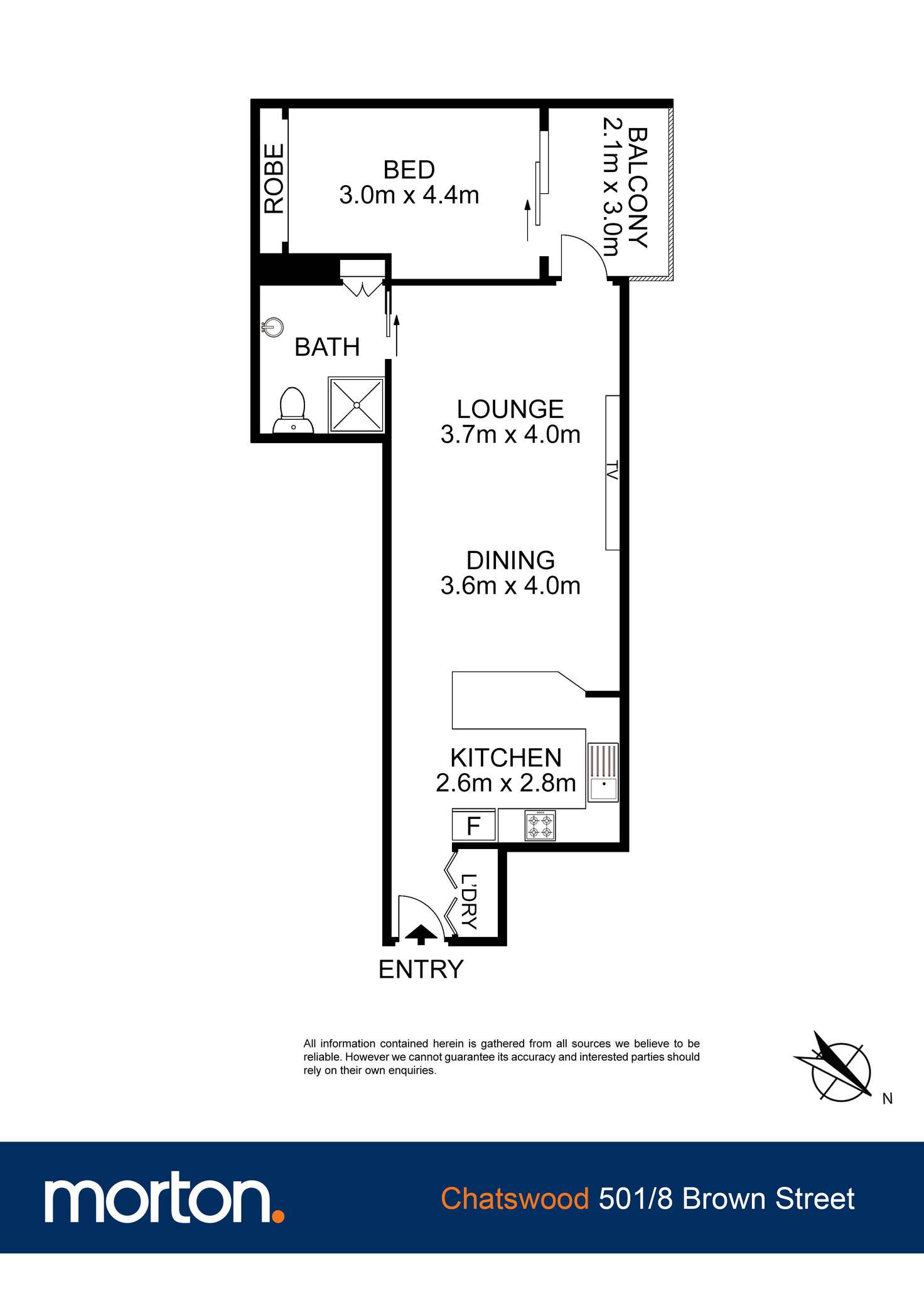 Floorplan of Homely apartment listing, 501/8 Brown Street, Chatswood NSW 2067