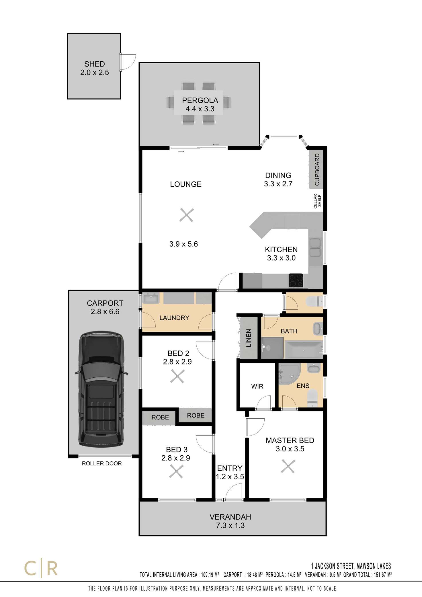 Floorplan of Homely house listing, 1 Jackson Street, Mawson Lakes SA 5095