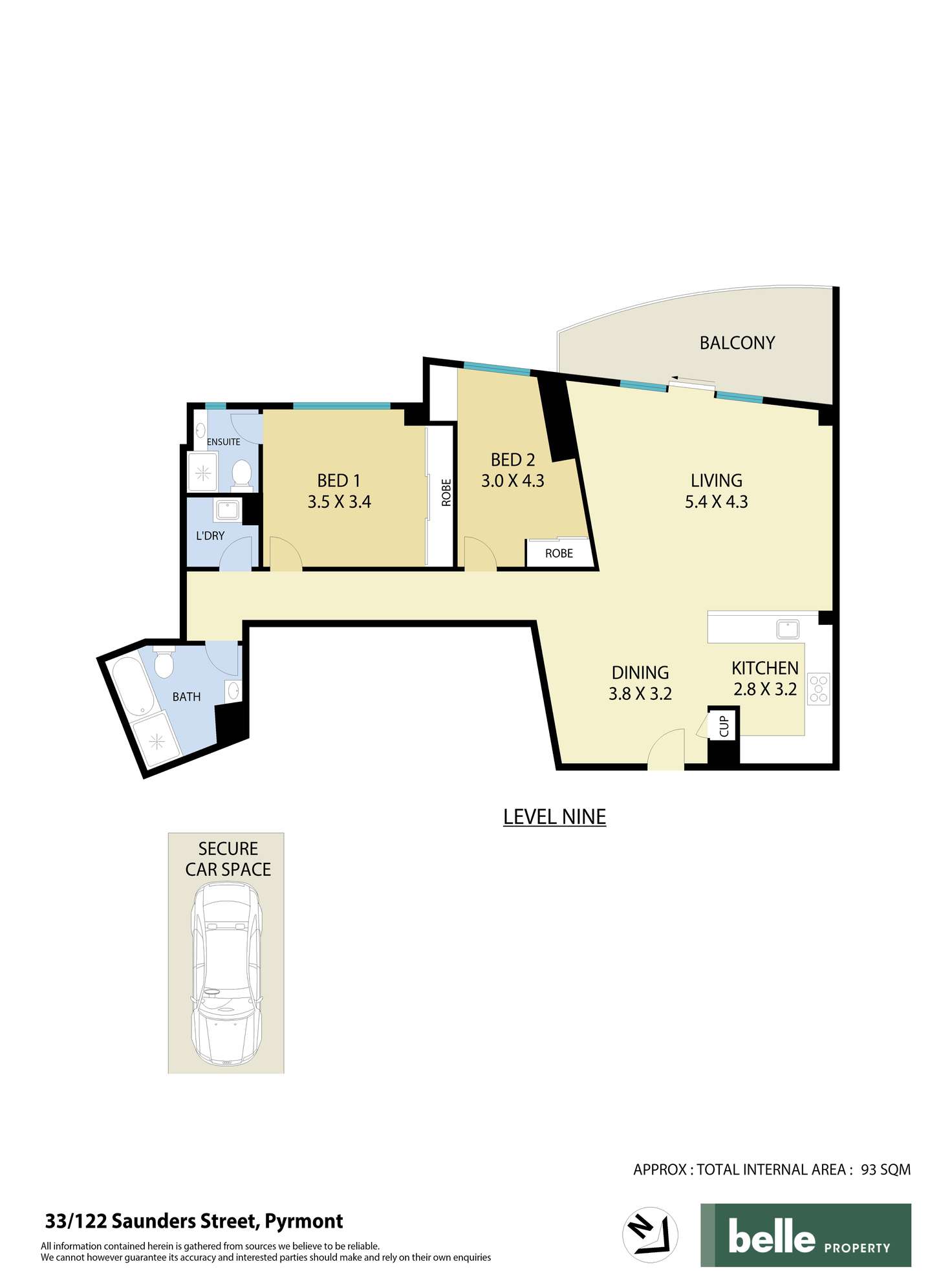 Floorplan of Homely apartment listing, 33/122 Saunders Street, Pyrmont NSW 2009