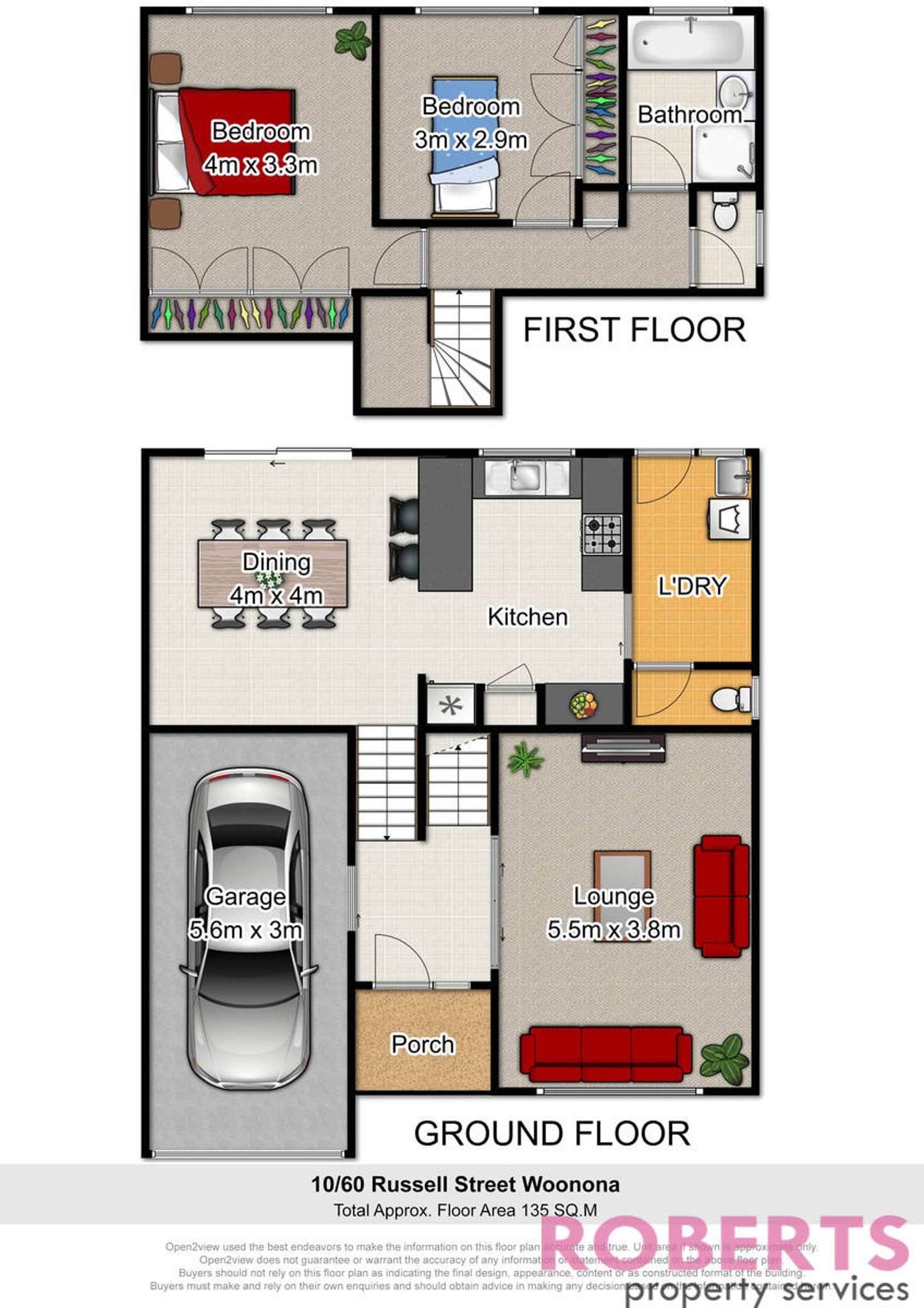 Floorplan of Homely townhouse listing, 10/60 Russell Street, Woonona NSW 2517