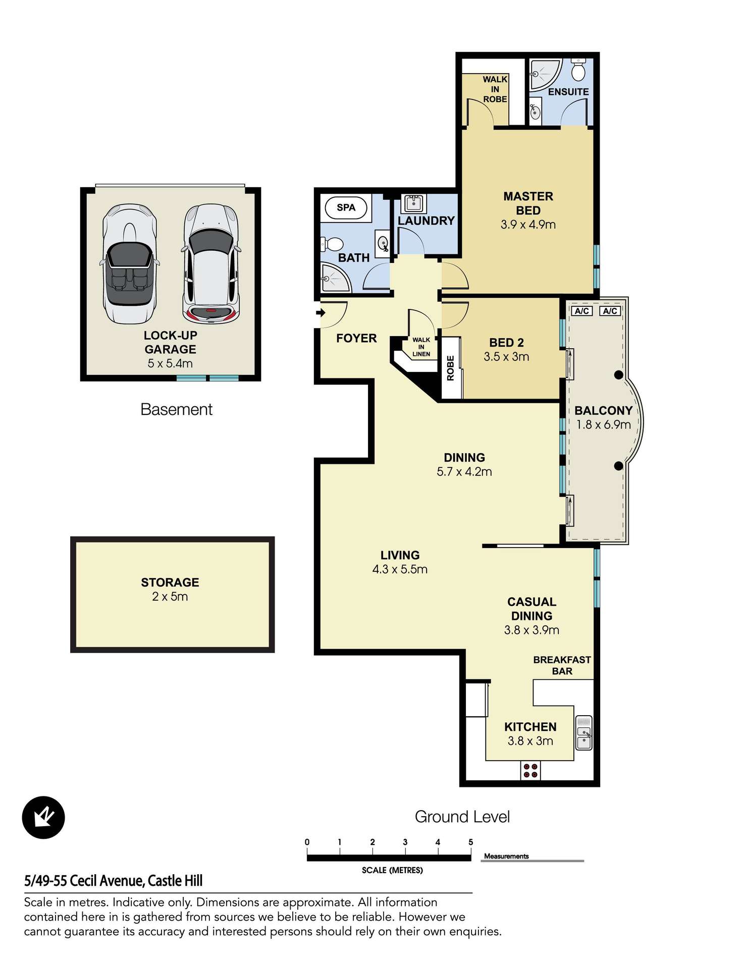 Floorplan of Homely apartment listing, 5/49-55 Cecil Avenue, Castle Hill NSW 2154