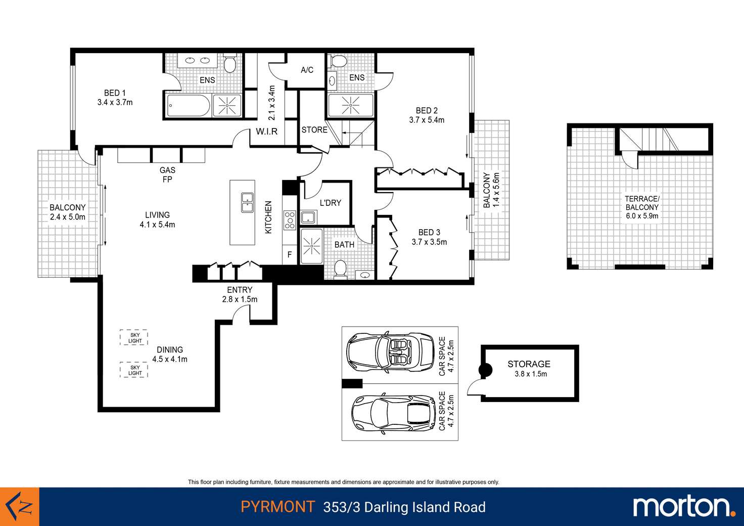 Floorplan of Homely apartment listing, 353/3 Darling Island Road, Pyrmont NSW 2009