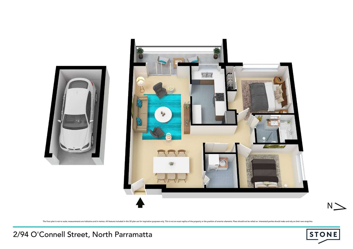 Floorplan of Homely apartment listing, 2/94 O'Connell Street, North Parramatta NSW 2151