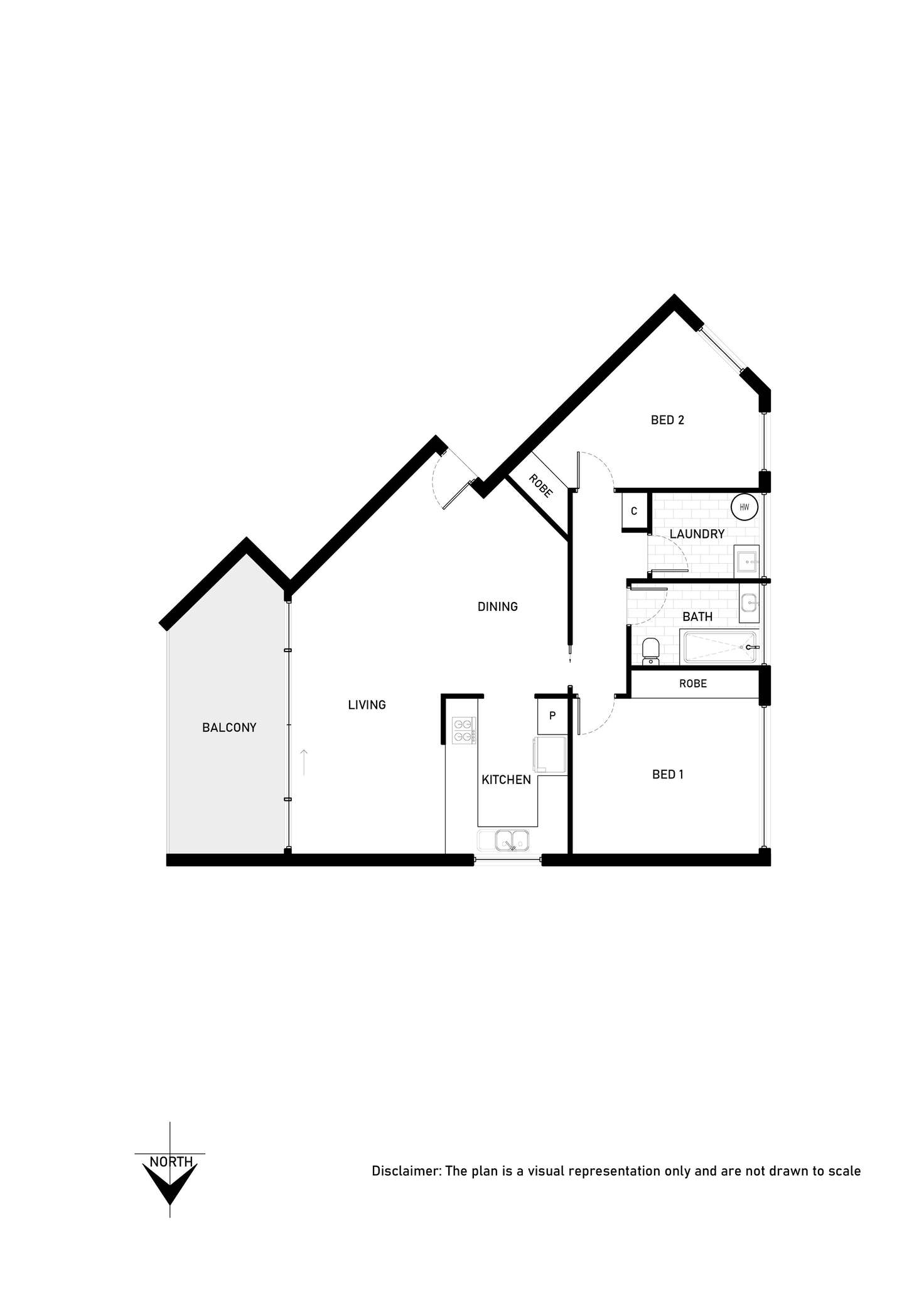 Floorplan of Homely unit listing, 45/7 Medley Street, Chifley ACT 2606