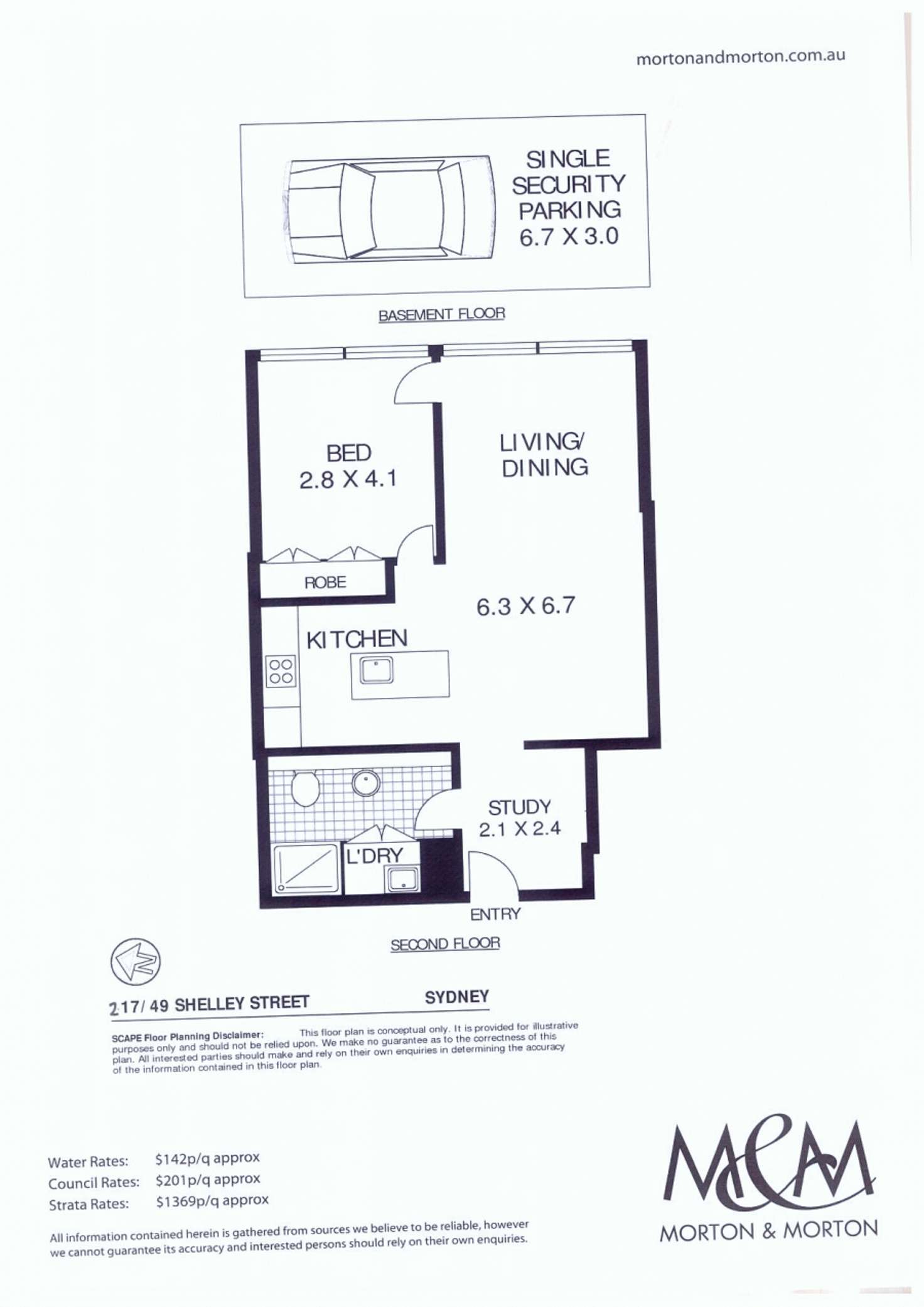 Floorplan of Homely apartment listing, 217/45-49 Shelley Street, Sydney NSW 2000