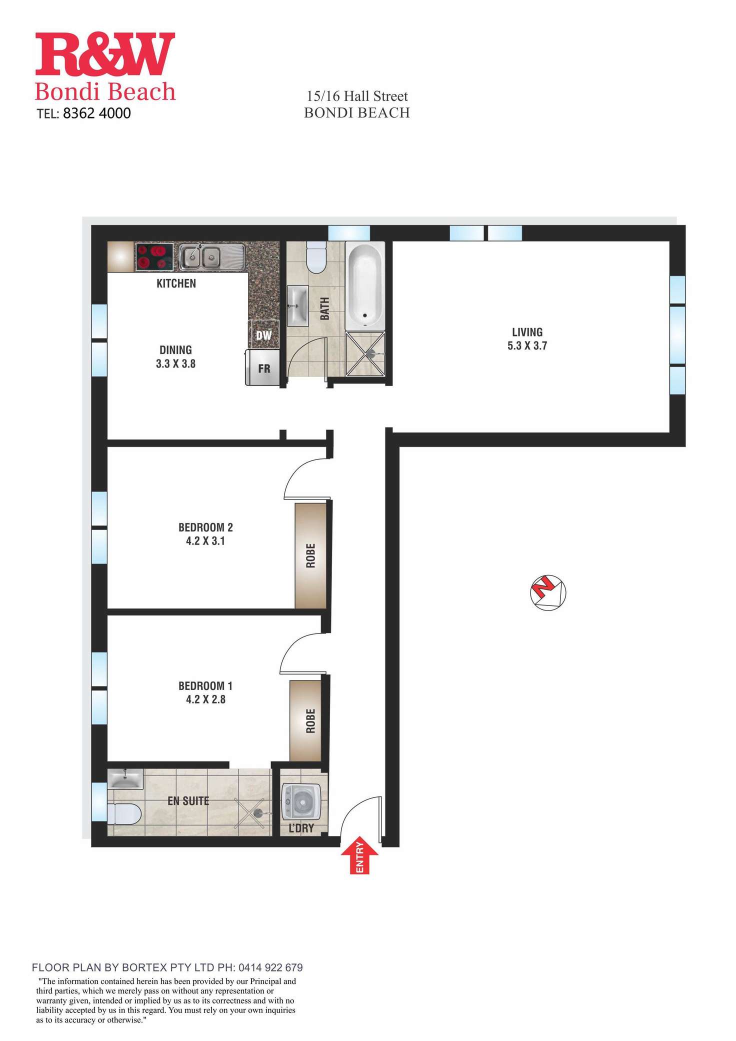 Floorplan of Homely apartment listing, 15/16 Hall Street, Bondi Beach NSW 2026