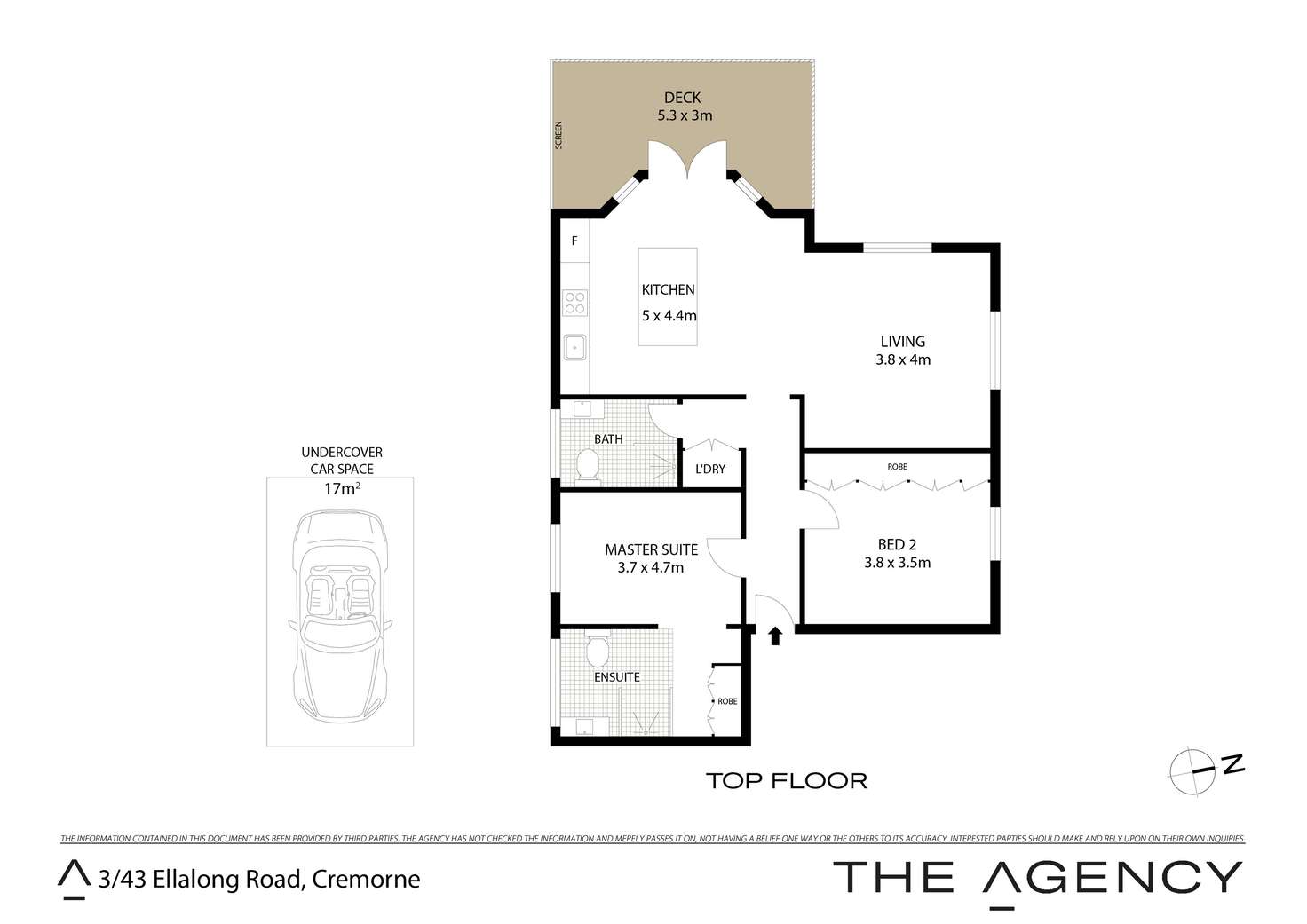 Floorplan of Homely unit listing, 3/43 Ellalong Road, Cremorne NSW 2090