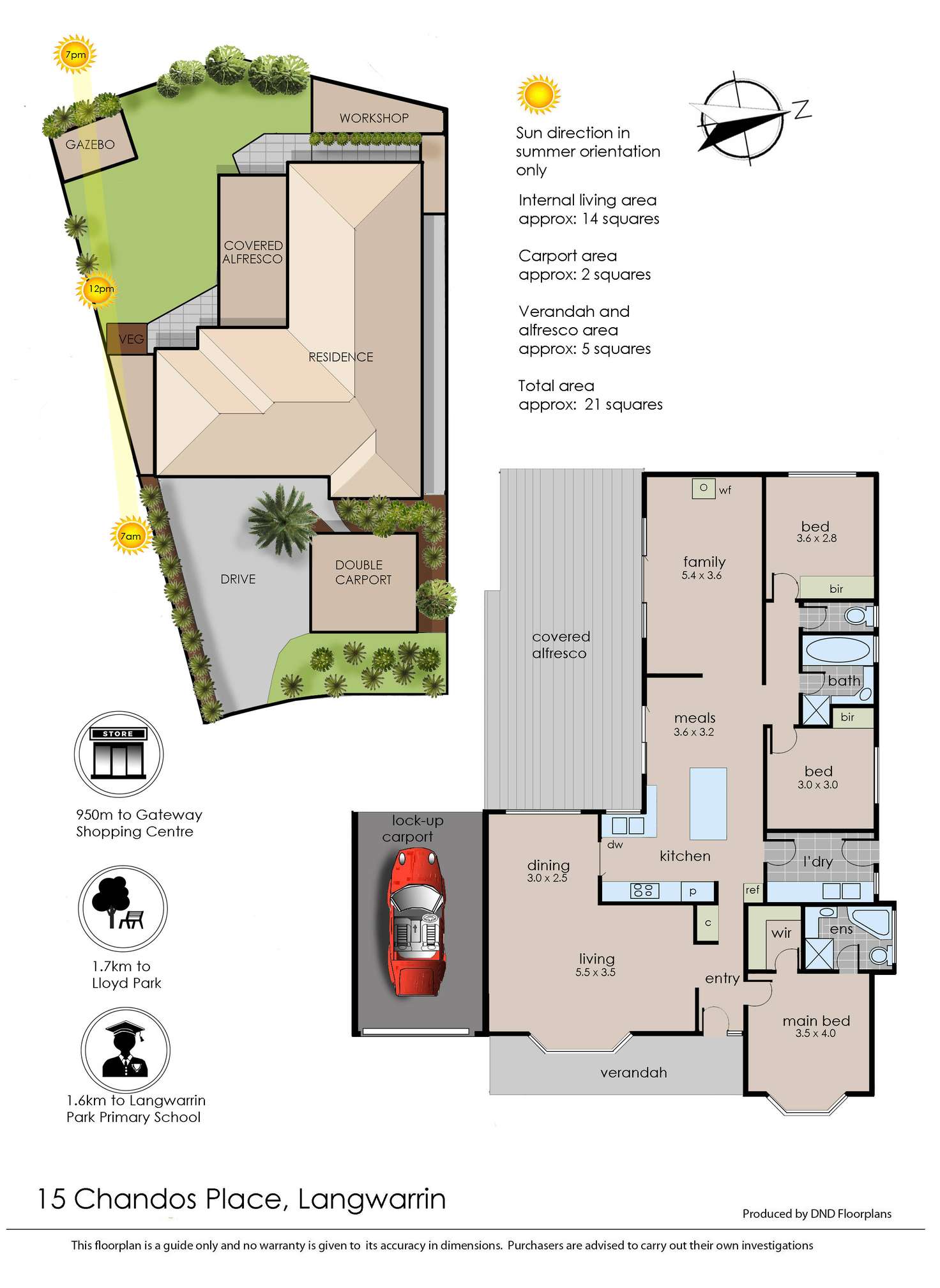Floorplan of Homely house listing, 15 Chandos Place, Langwarrin VIC 3910