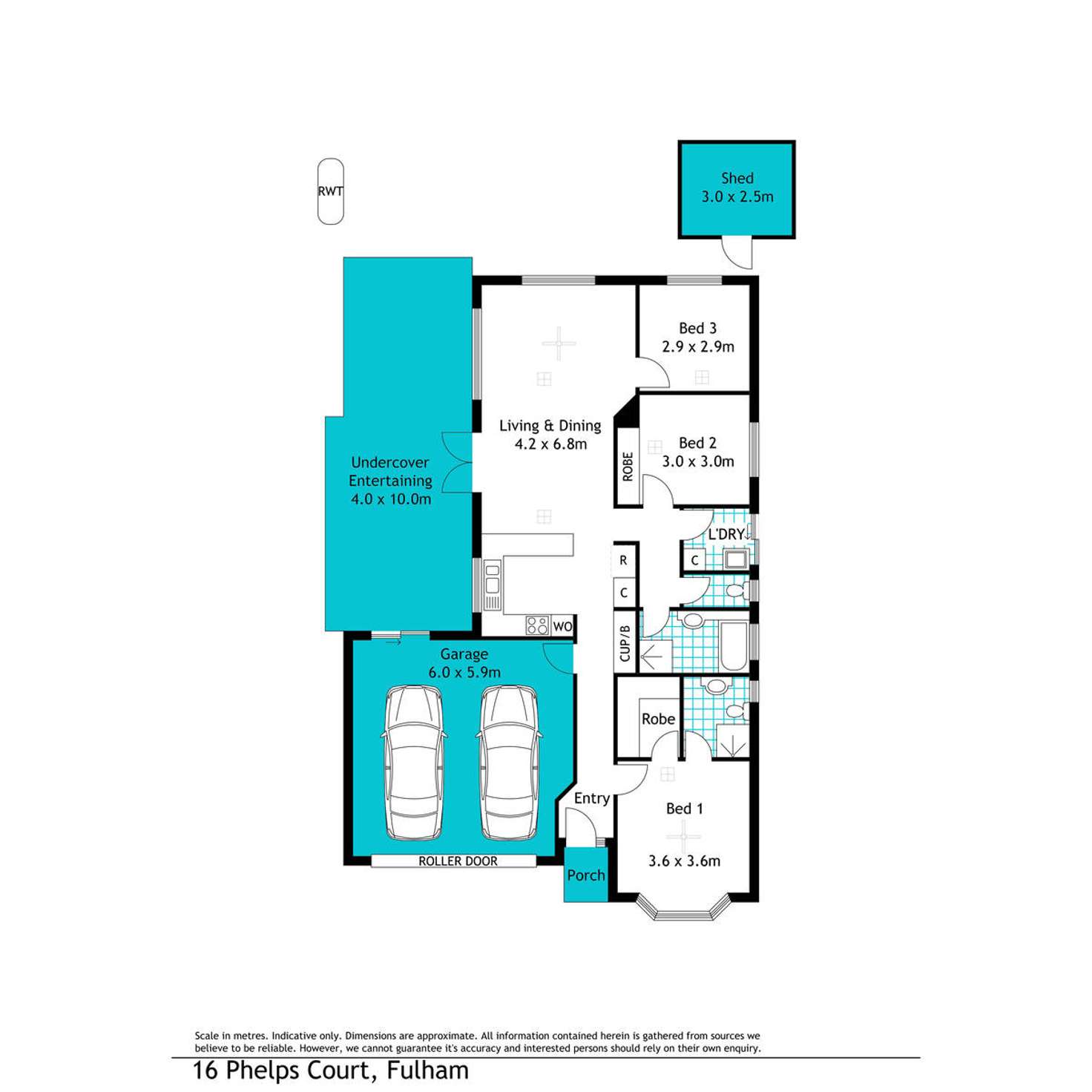 Floorplan of Homely house listing, 16 Phelps Court, Fulham SA 5024