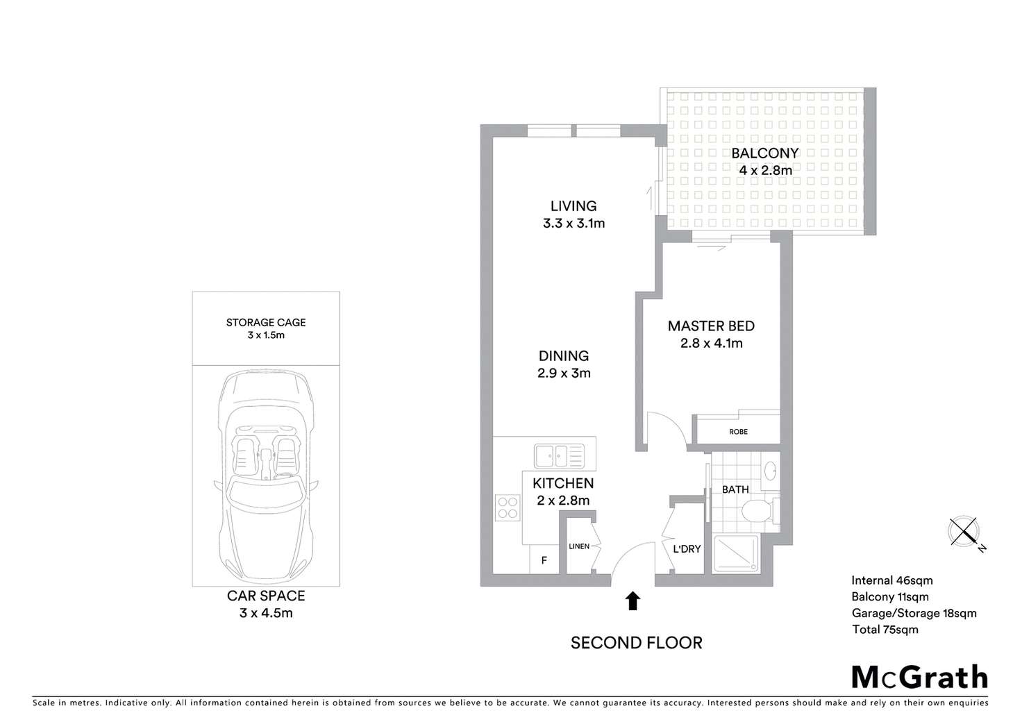 Floorplan of Homely apartment listing, 142/61 John Gorton Drive, Wright ACT 2611