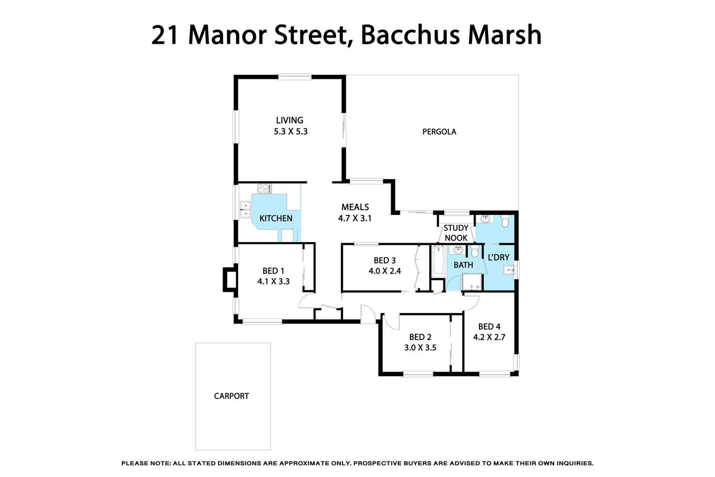 Floorplan of Homely house listing, 21 Manor Street, Bacchus Marsh VIC 3340