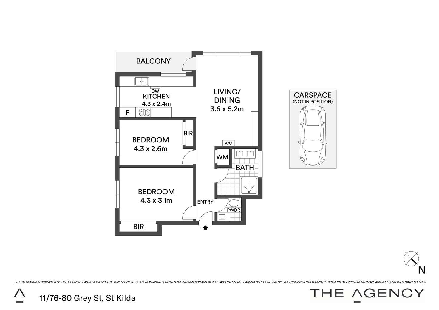 Floorplan of Homely apartment listing, 11/76-80 Grey Street, St Kilda VIC 3182