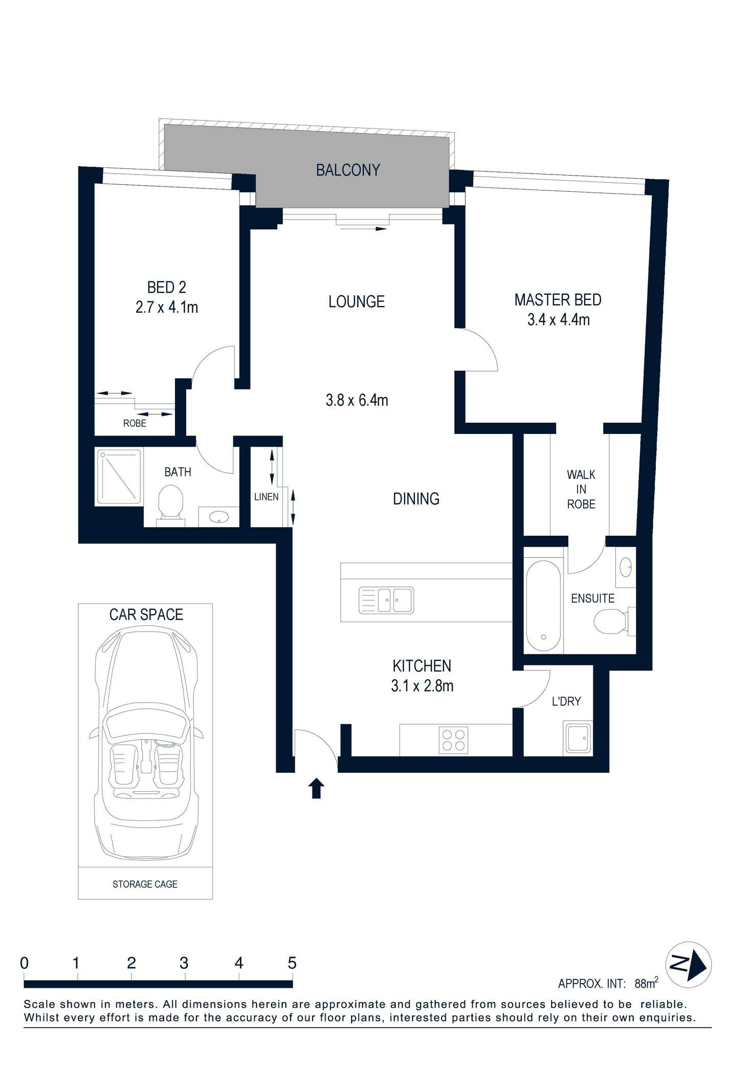 Floorplan of Homely apartment listing, 2201/355 Kent Street, Sydney NSW 2000
