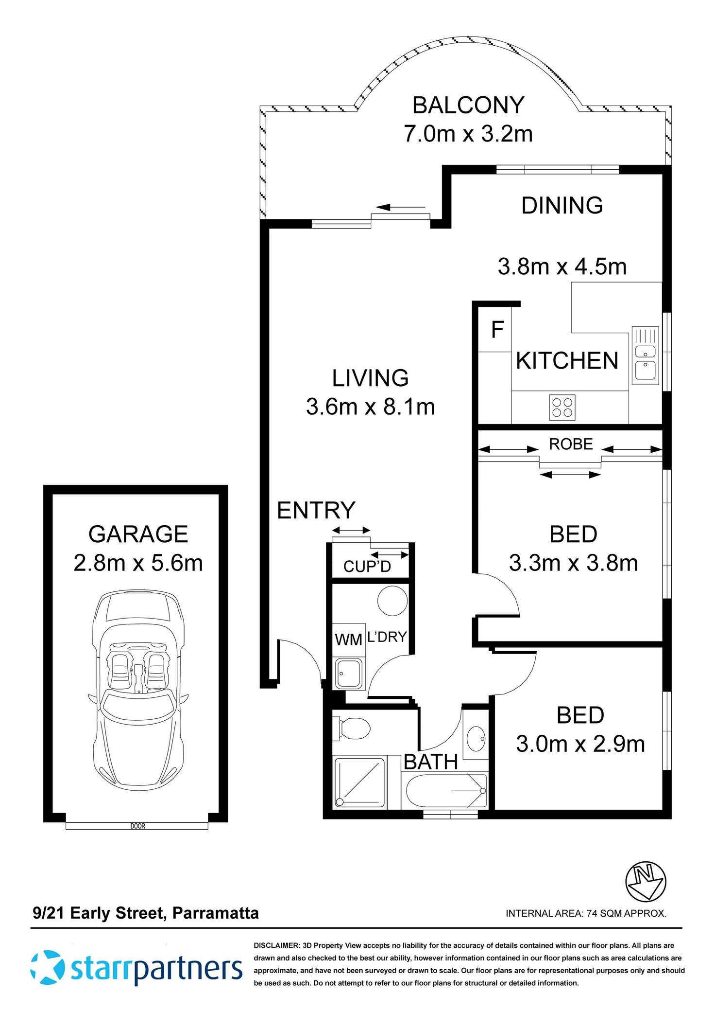 Floorplan of Homely apartment listing, 9/21 Early Street, Parramatta NSW 2150