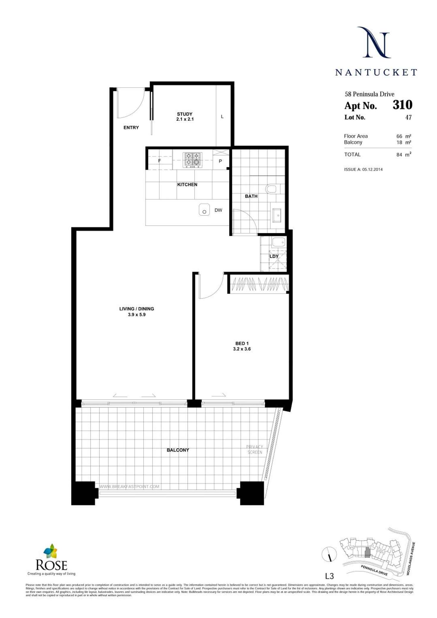 Floorplan of Homely apartment listing, 310/58 Peninsula Drive, Breakfast Point NSW 2137